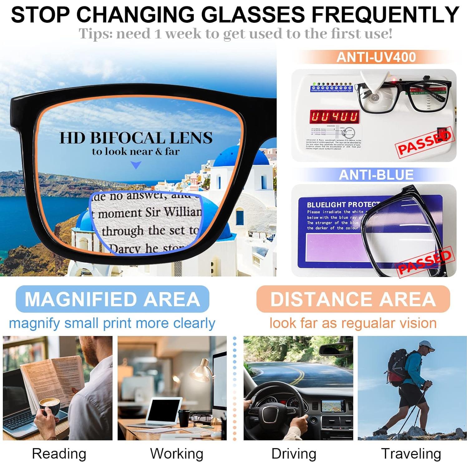 Gafas de Lectura Bifocales MARE AZZURO 1.75 con Luz Azul