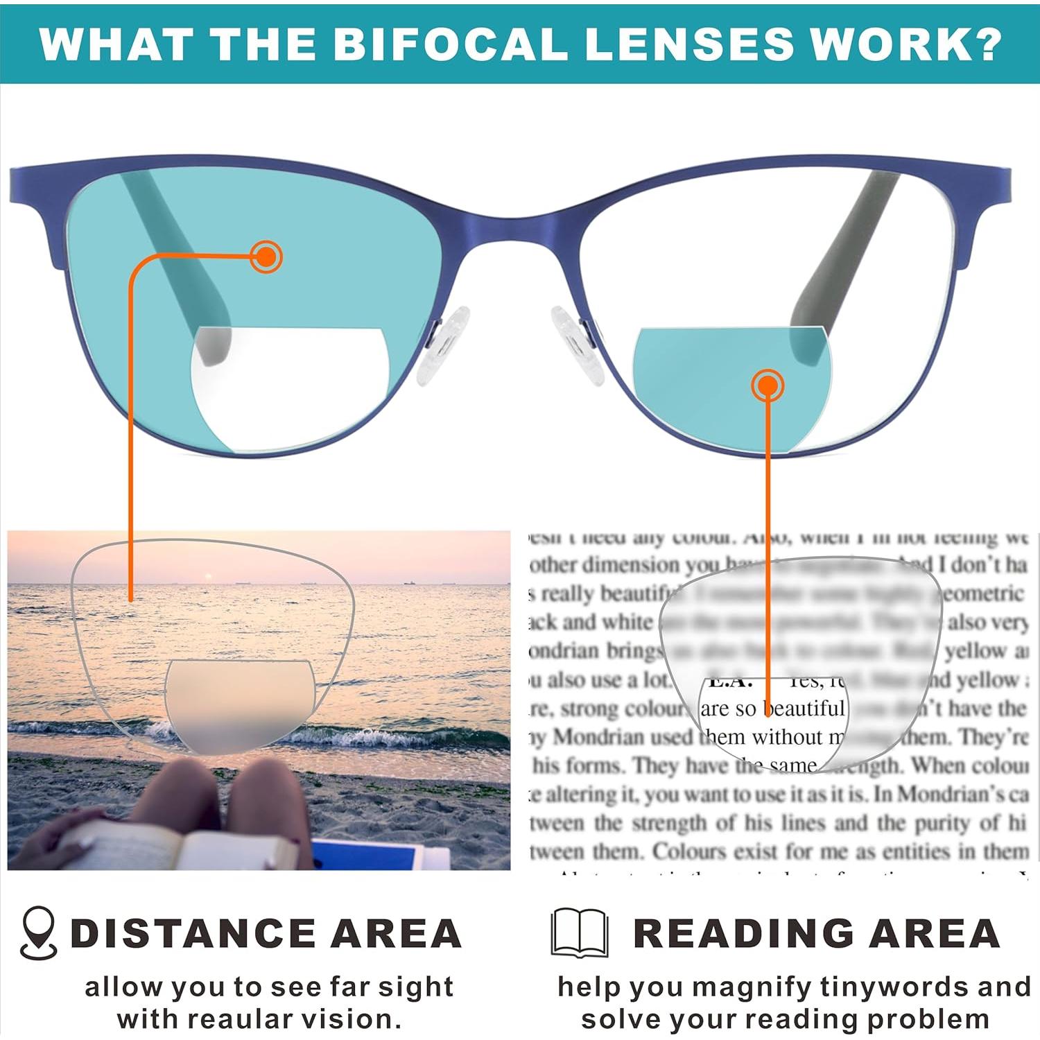 Gafas de lectura bifocales Jcuangr para mujeres - Ojo de gato