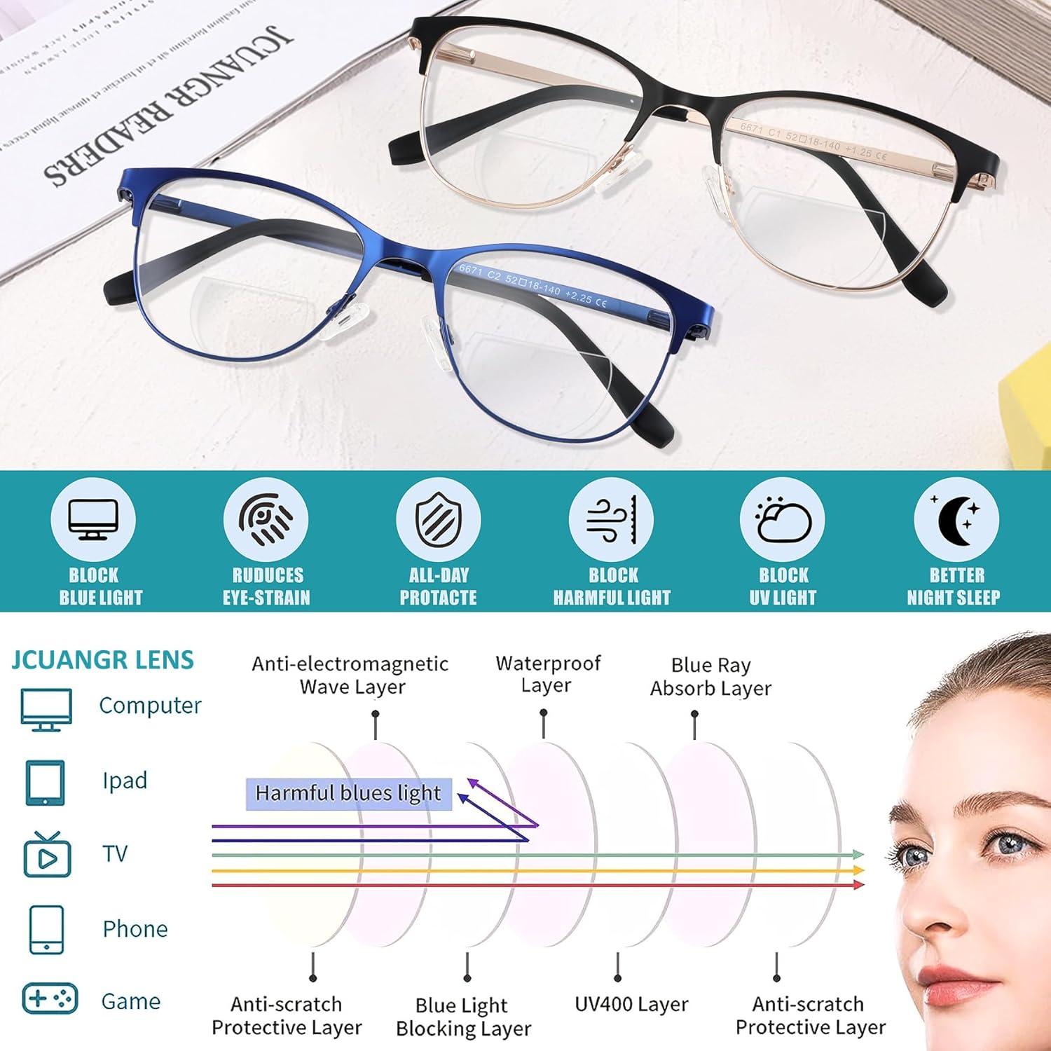 Gafas de lectura bifocales Jcuangr para mujeres - Ojo de gato