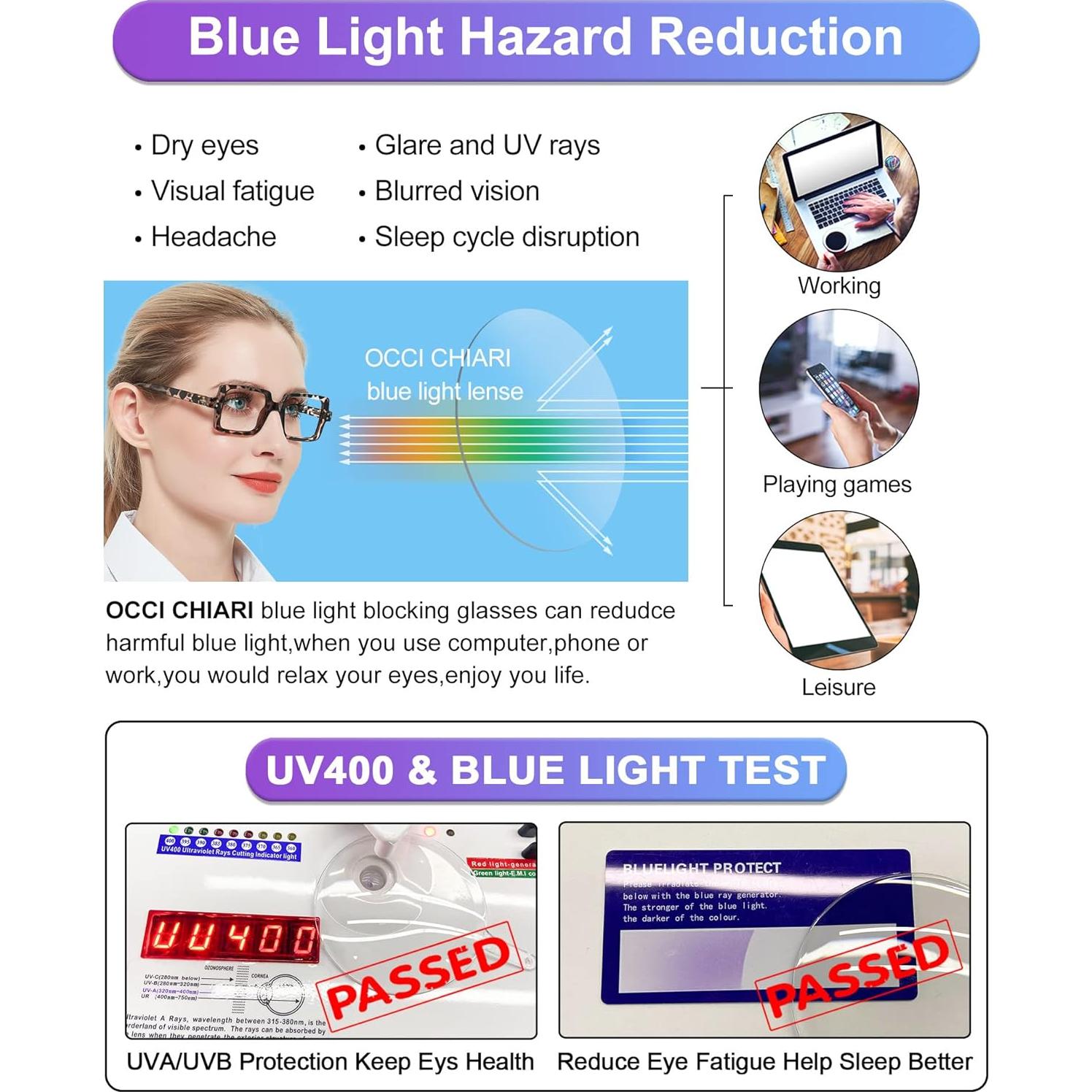 Gafas Bifocales OCCI CHIARI con Luz Azul 1.0x para Mujeres