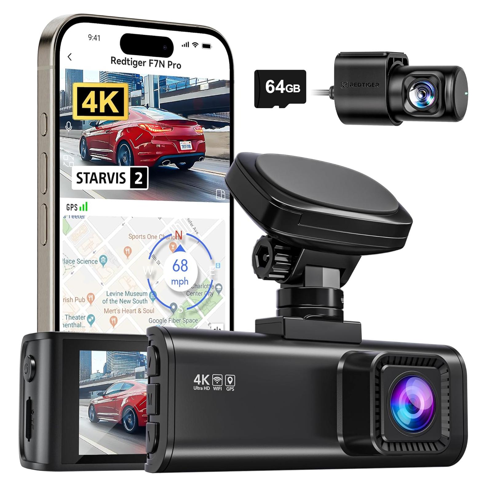 Cámara de Salpicadero Doble REDTIGER F7N Pro 4K+1080P GPS WiFi