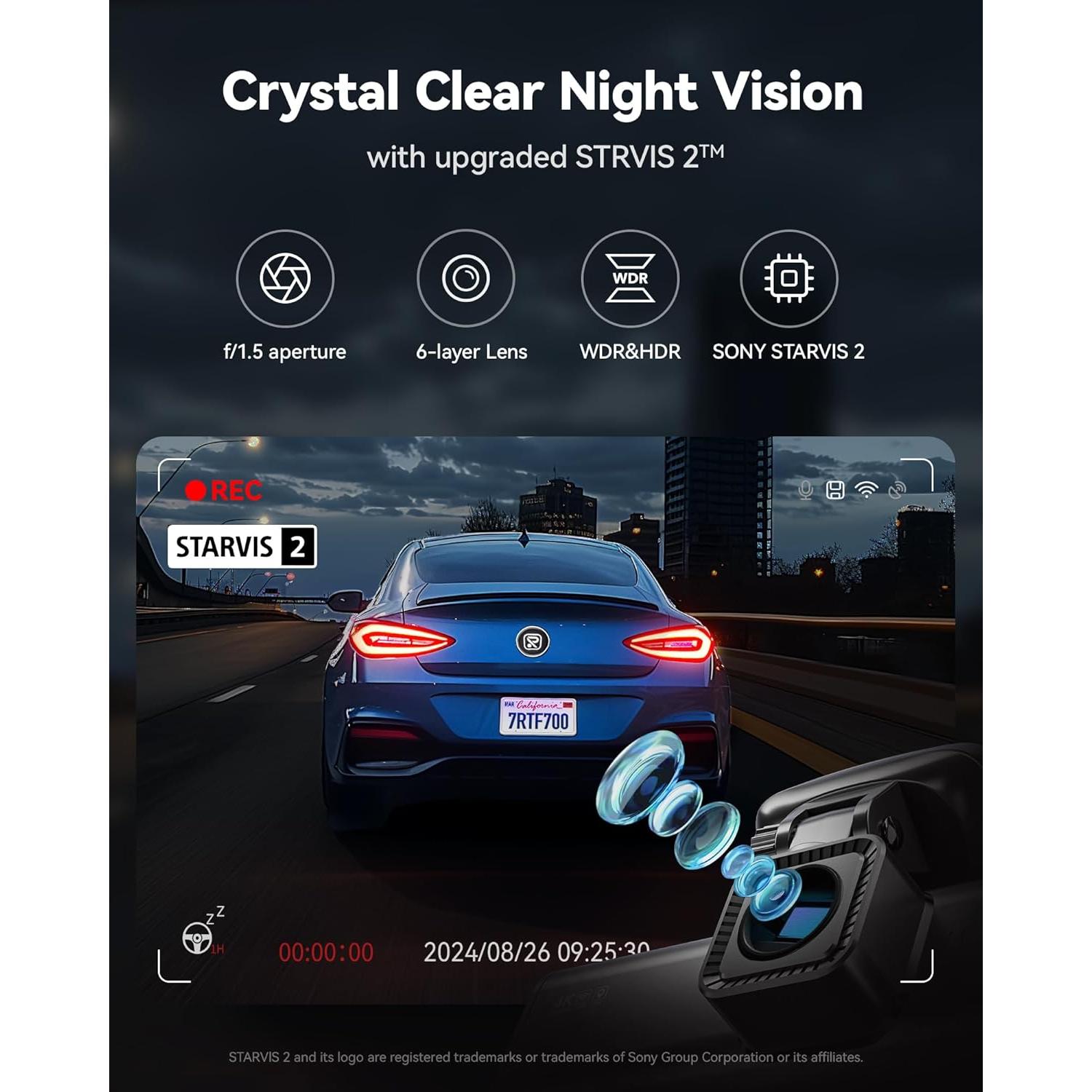 Cámara de Salpicadero Doble REDTIGER F7N Pro 4K+1080P GPS WiFi