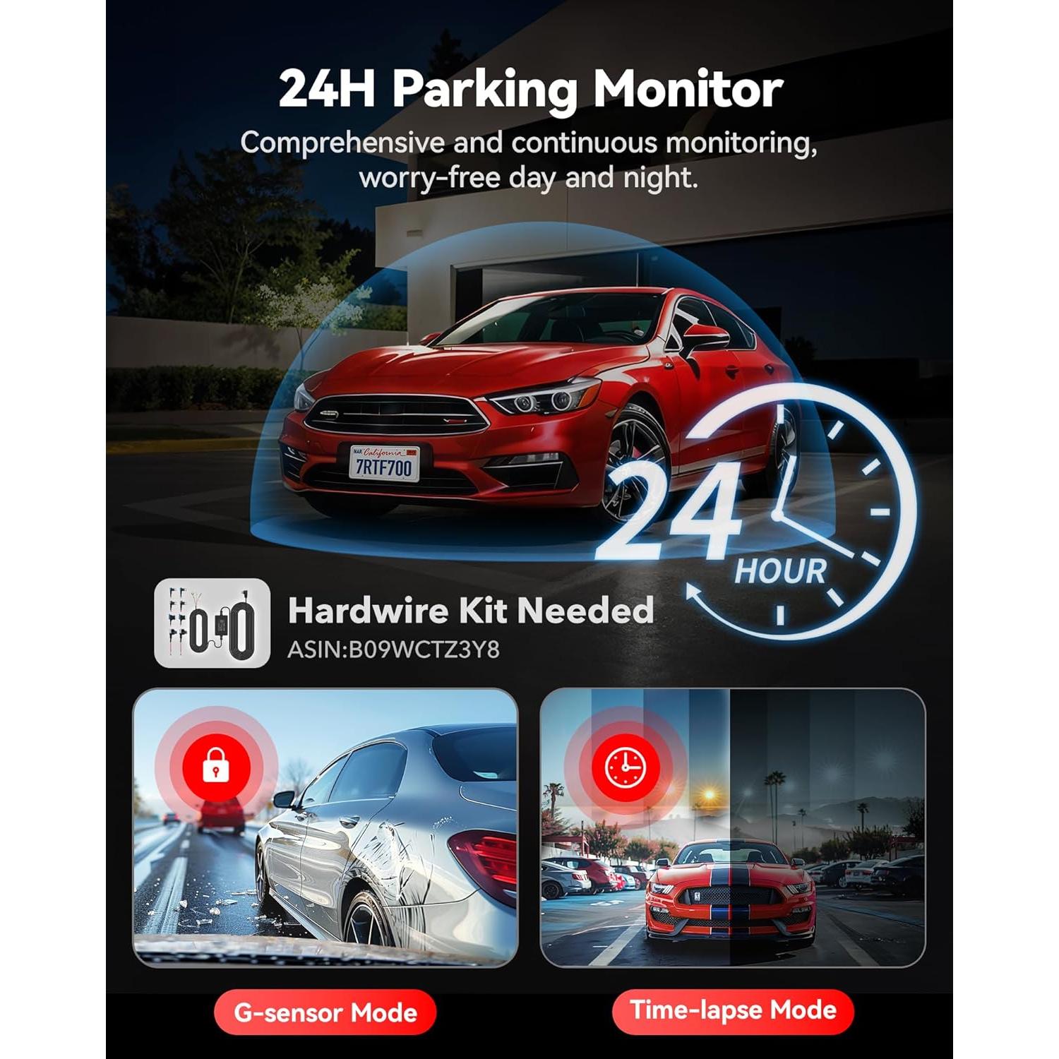 Cámara de Salpicadero Doble REDTIGER F7N Pro 4K+1080P GPS WiFi