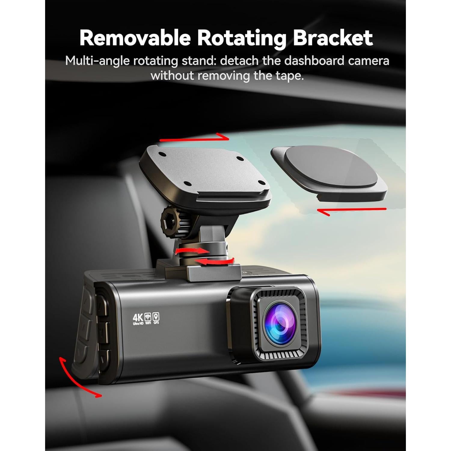 Cámara de Salpicadero Doble REDTIGER F7N Pro 4K+1080P GPS WiFi