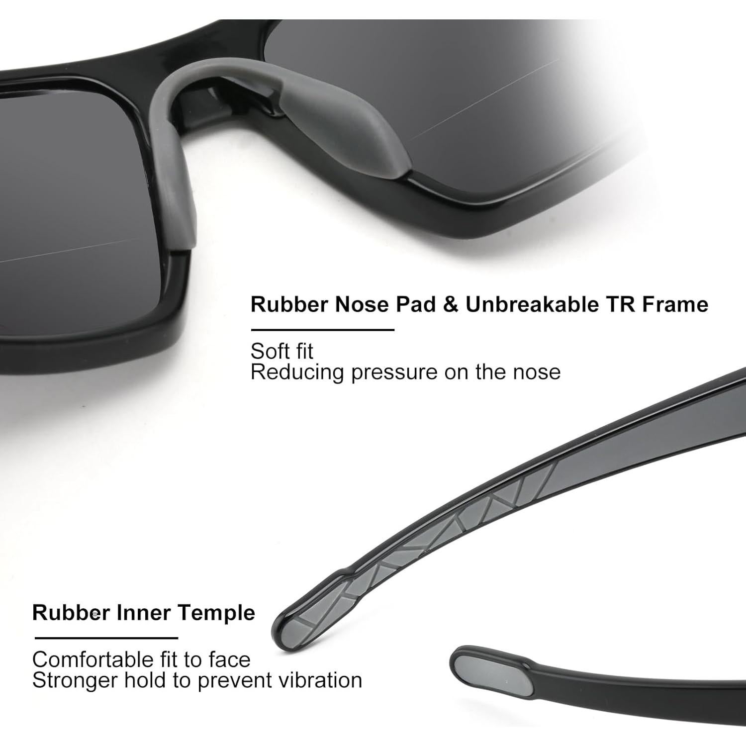 Gafas de sol bifocales SKYFUEN polarizadas 2.0x negras