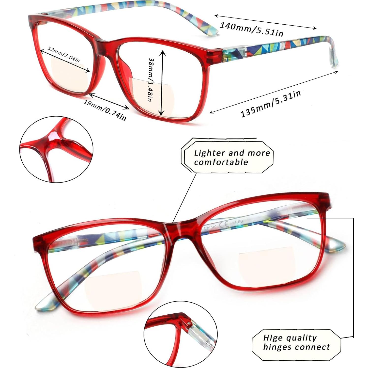 Gafas de lectura bifocal SIGVAN con bloqueo luz azul 2.75x