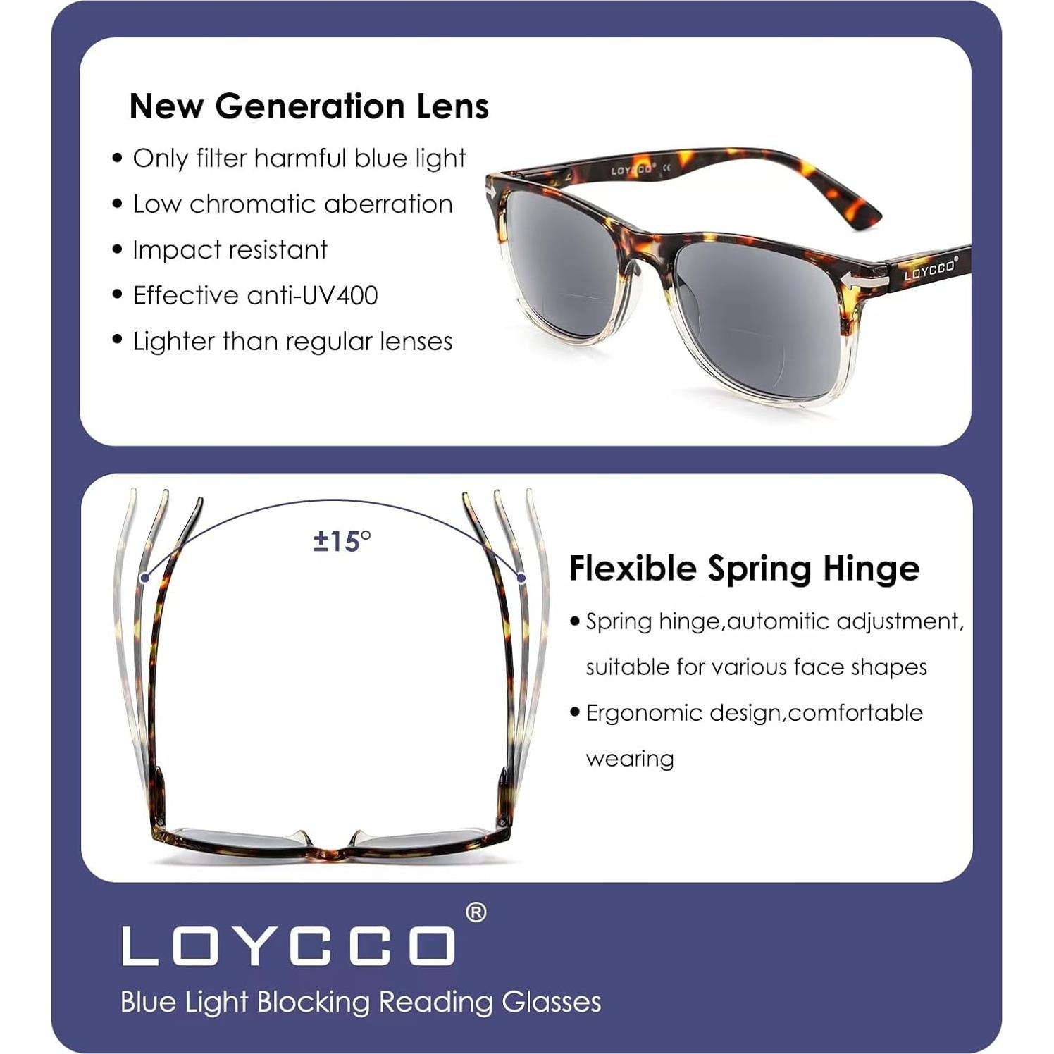 Pack de 2 Gafas de Lectura Bifocales con Bloqueo Luz Azul