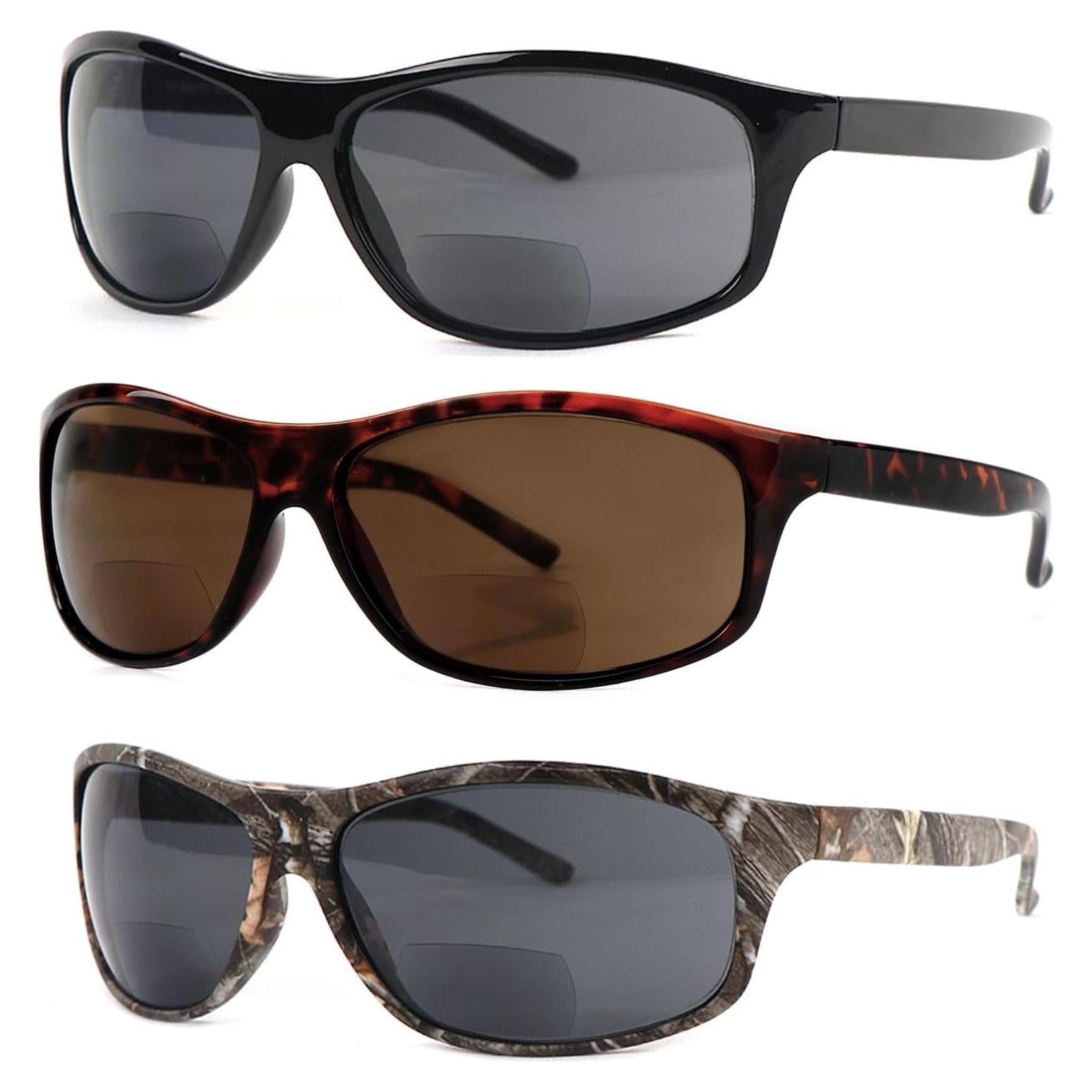 Paquete de 3 Gafas de Sol Bifocales Hyyiyun 2.5X Unisex