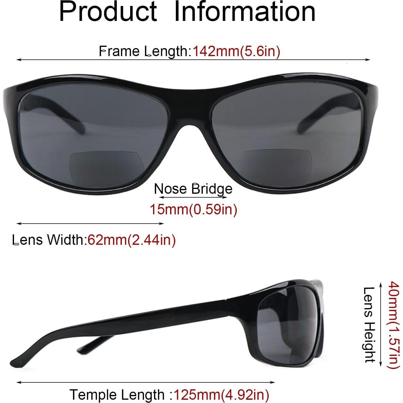 Paquete de 3 Gafas de Sol Bifocales Hyyiyun 2.5X Unisex