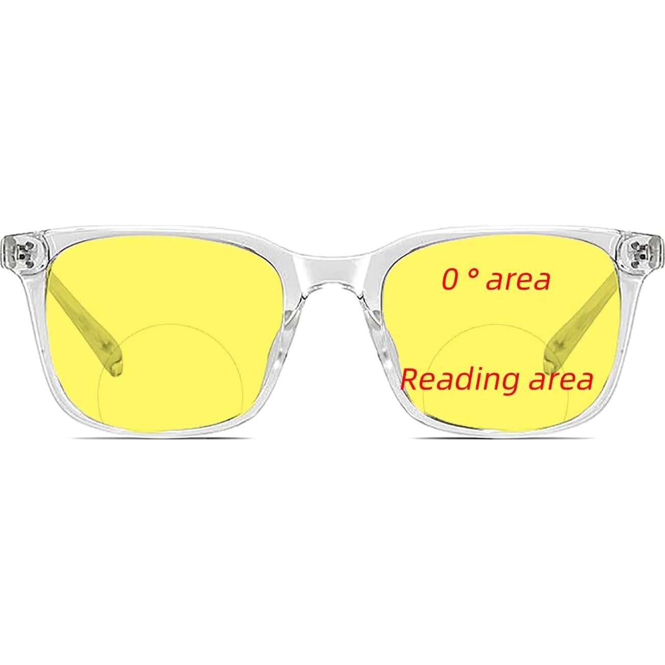 Gafas de Lectura Bifocales Amarillas Vintage - Unisex