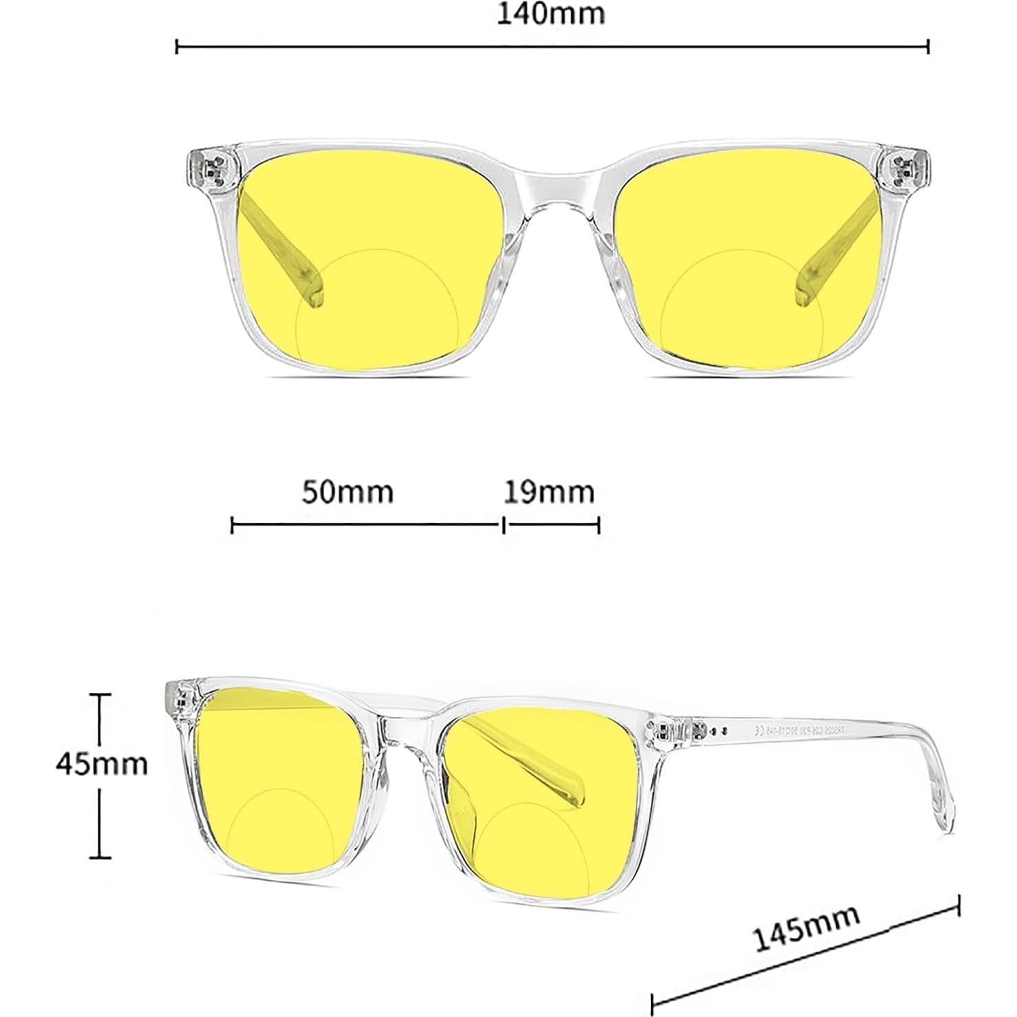 Gafas de Lectura Bifocales Amarillas Vintage - Unisex