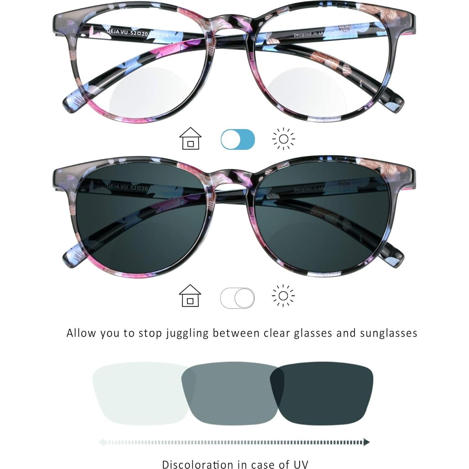 Gafas de Lectura Bifocales LifeArt Floral +2.00 Antirreflejo