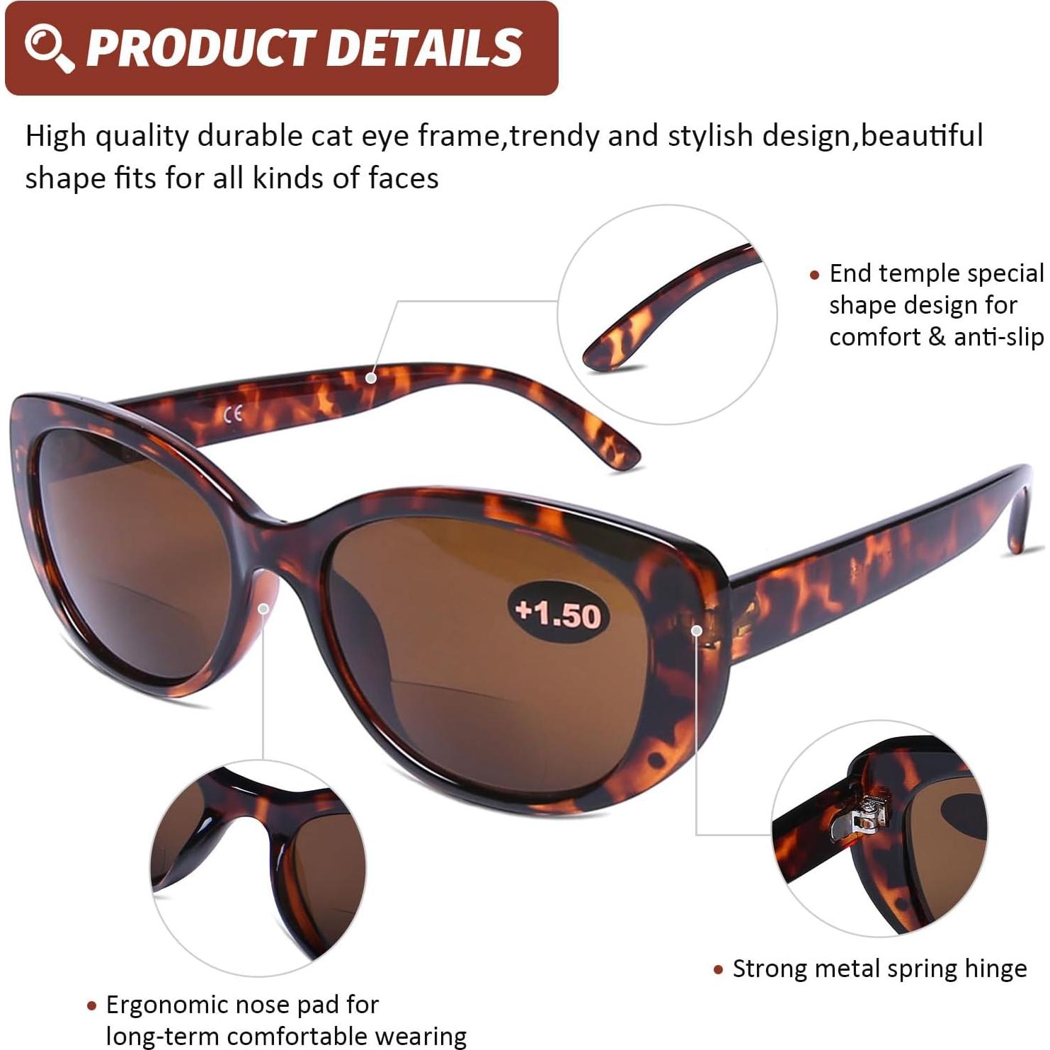 Gafas de Sol Bifocales DOOViC para Lectura - 3 Estilos