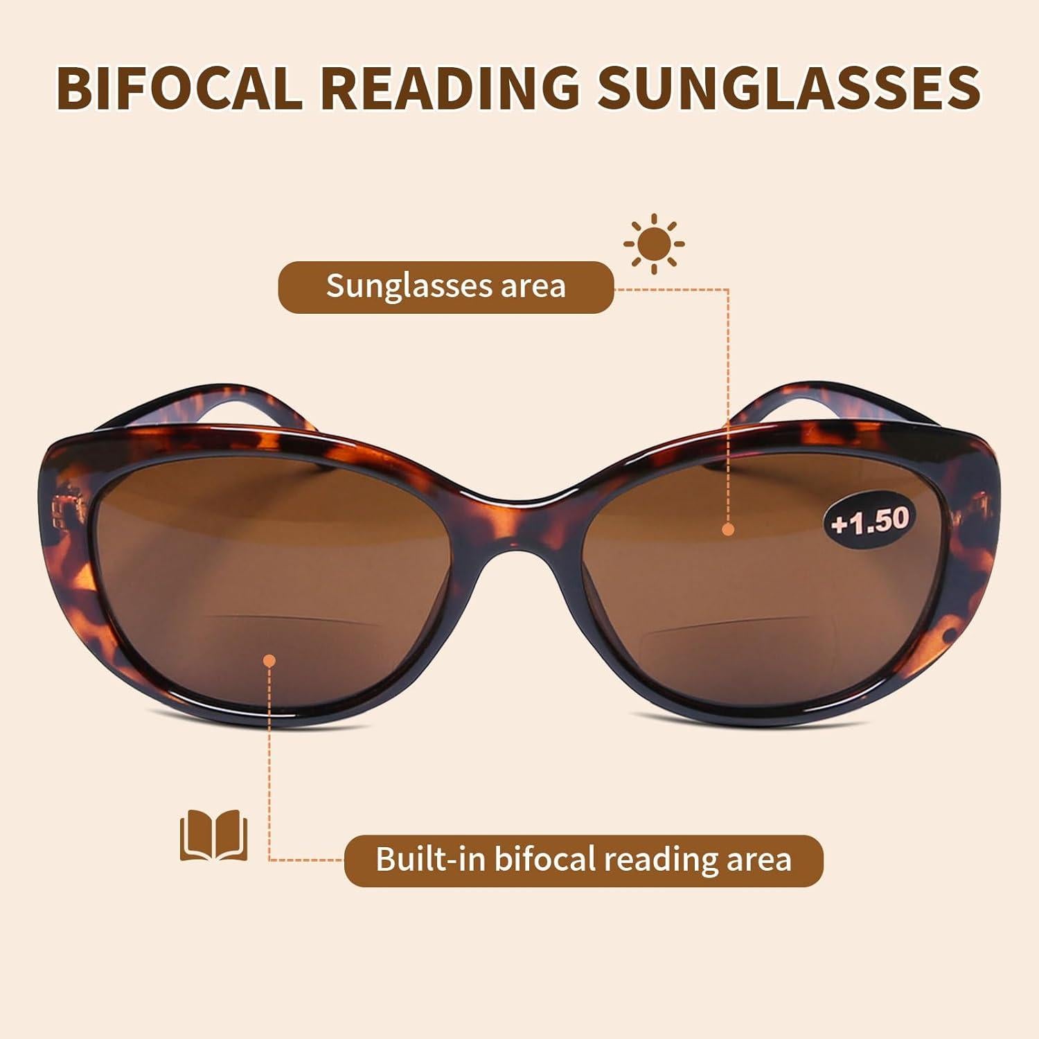 Gafas de Sol Bifocales DOOViC para Lectura - 3 Estilos
