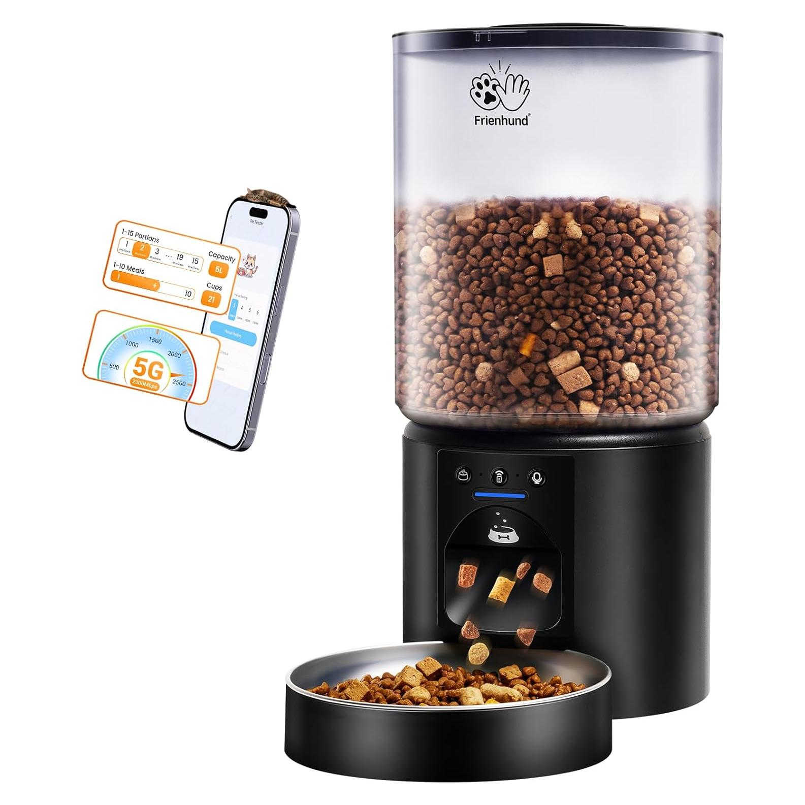 Comedero Automático Frienhund 5L WiFi para Gatos y Perros