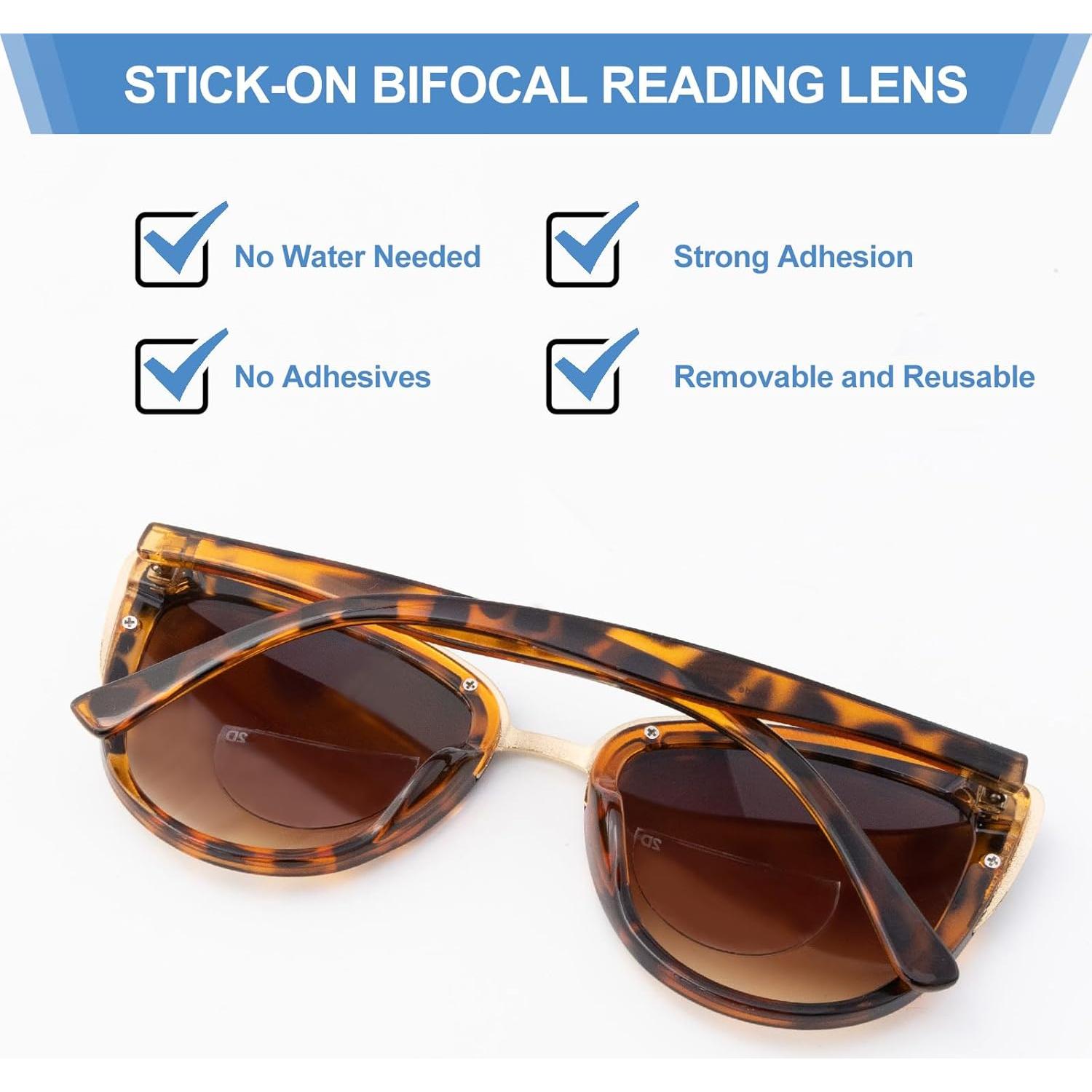 Lentes Bifocales Adhesivos OKH 2 Pares 2.5x para Gafas