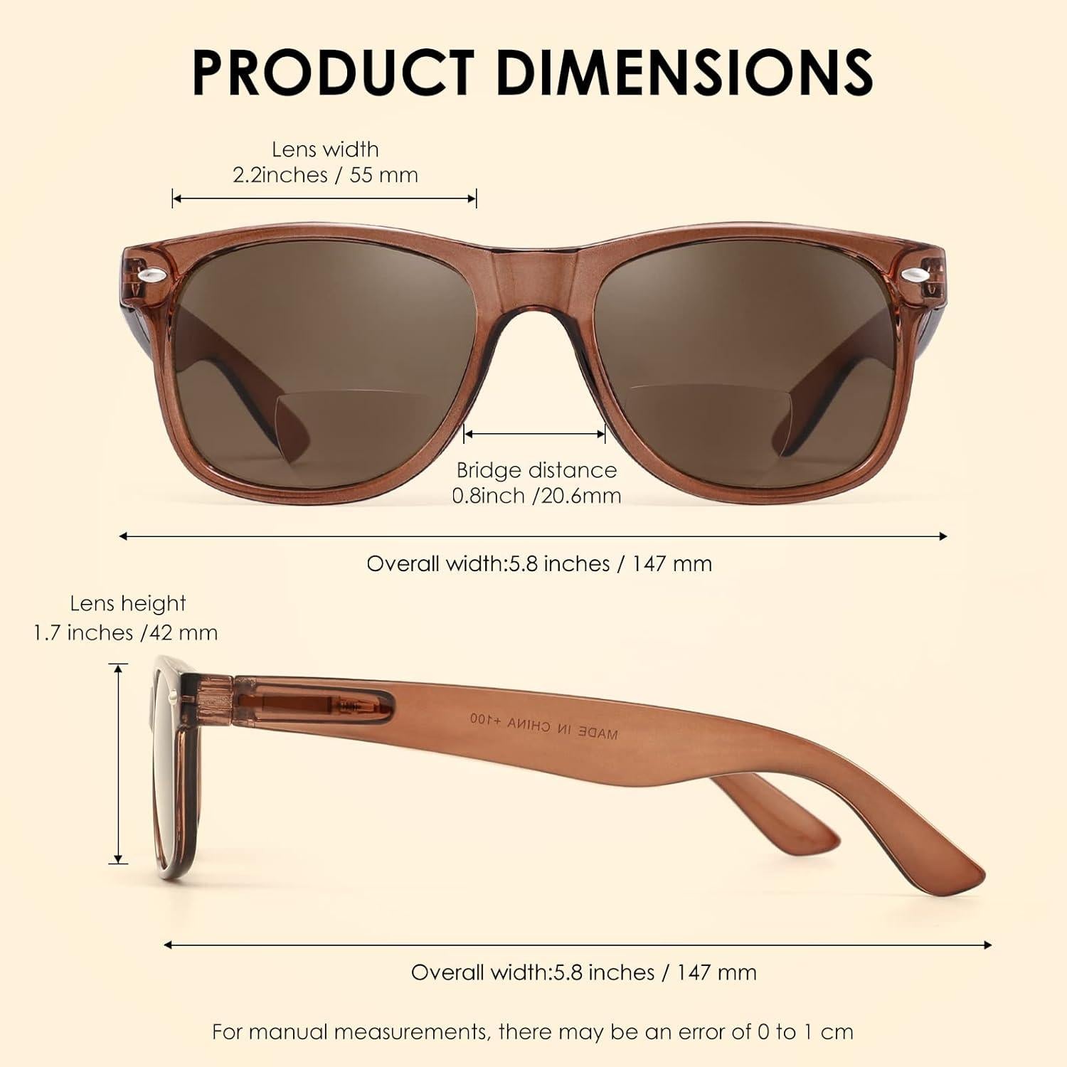 Gafas de Sol Bifocales HIYANJN 2 Pares UV400 Lectura