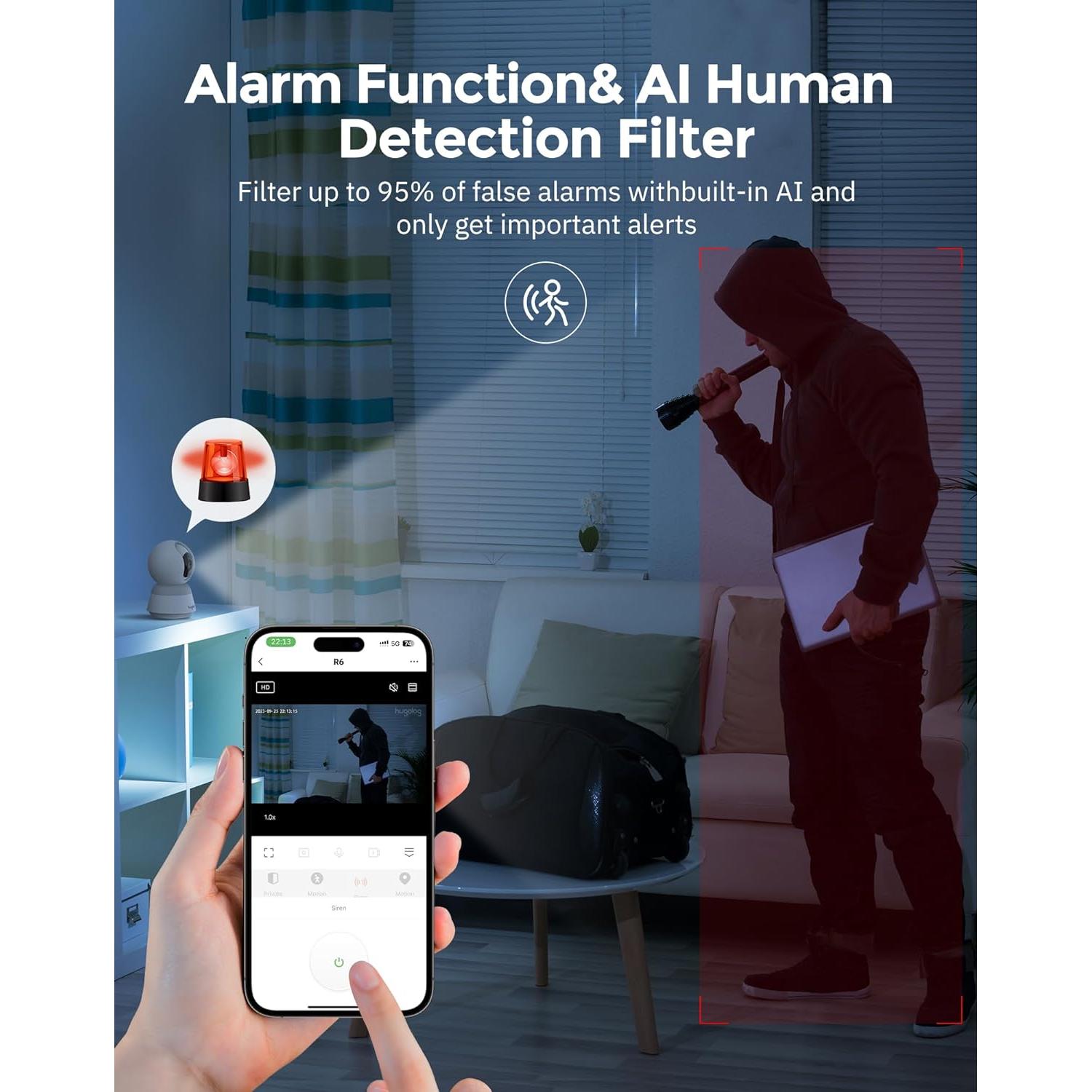 Cámara de Seguridad Hugolog 3K 5MP Interior con IA