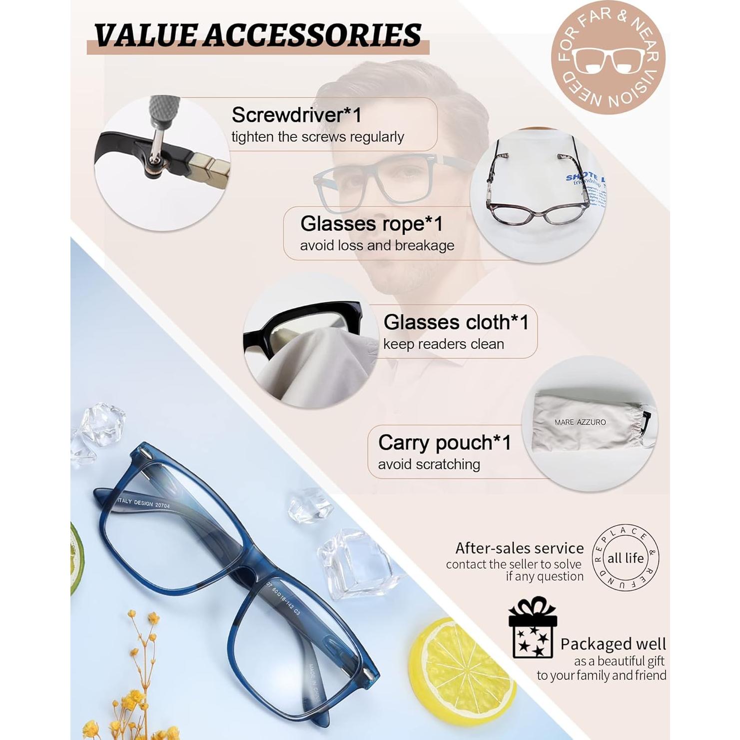 Gafas de Lectura Bifocales MARE AZZURO 2.0 con Bloqueo Luz Azul