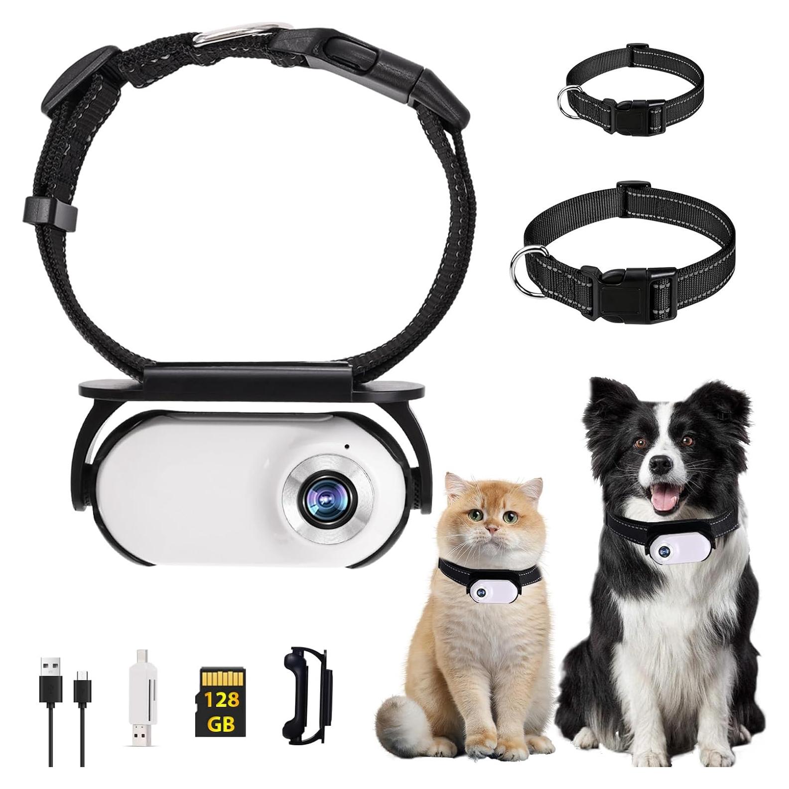 Collar Cámara Mini Pet Baby 128GB 1080P para Gatos y Perros