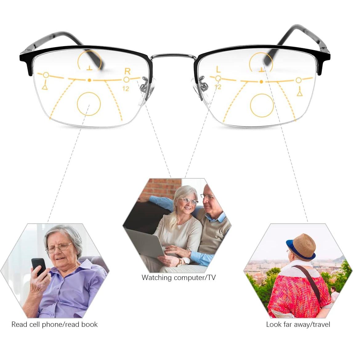 Gafas de lectura progresivas MIRYEA UV400 foto-cromáticas