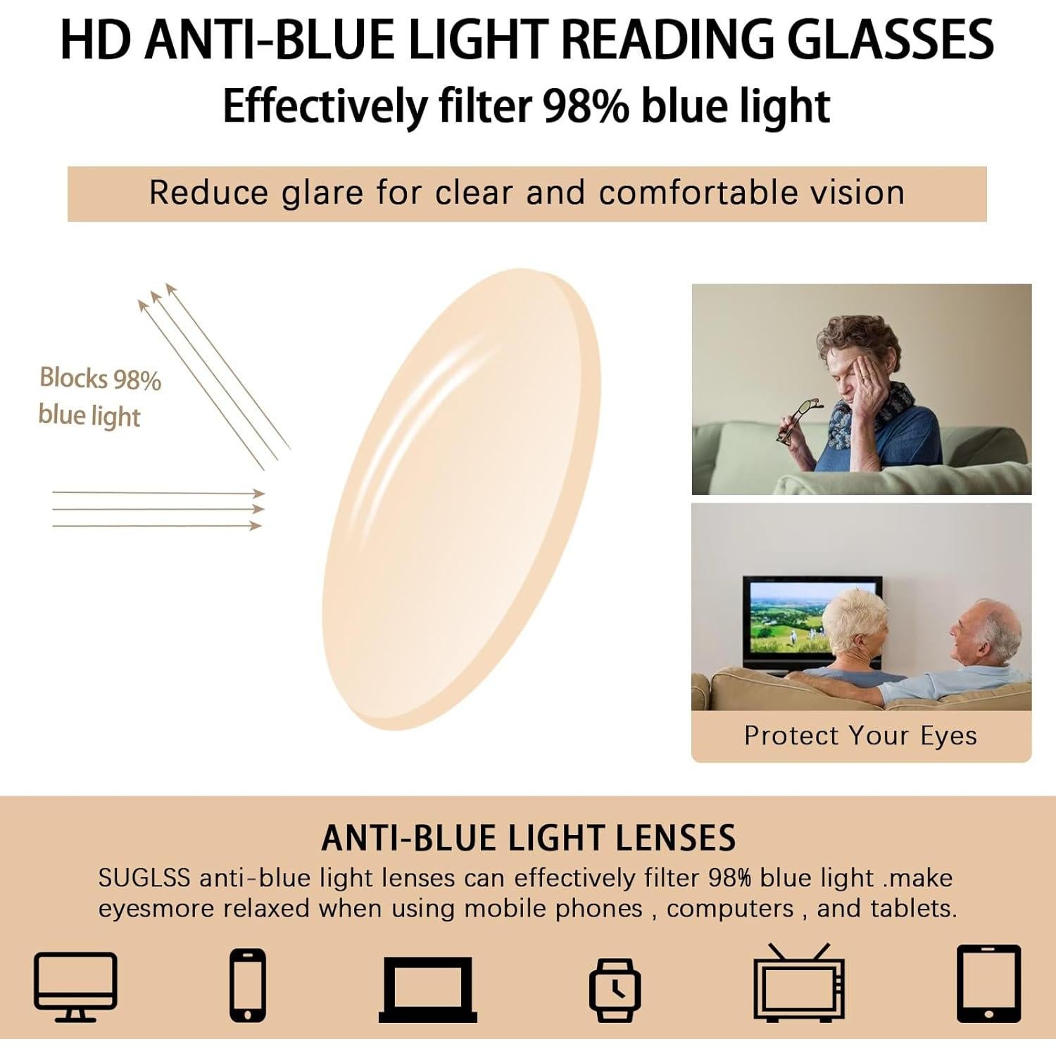 Gafas de lectura bifocales fotochromáticas con luz azul UV