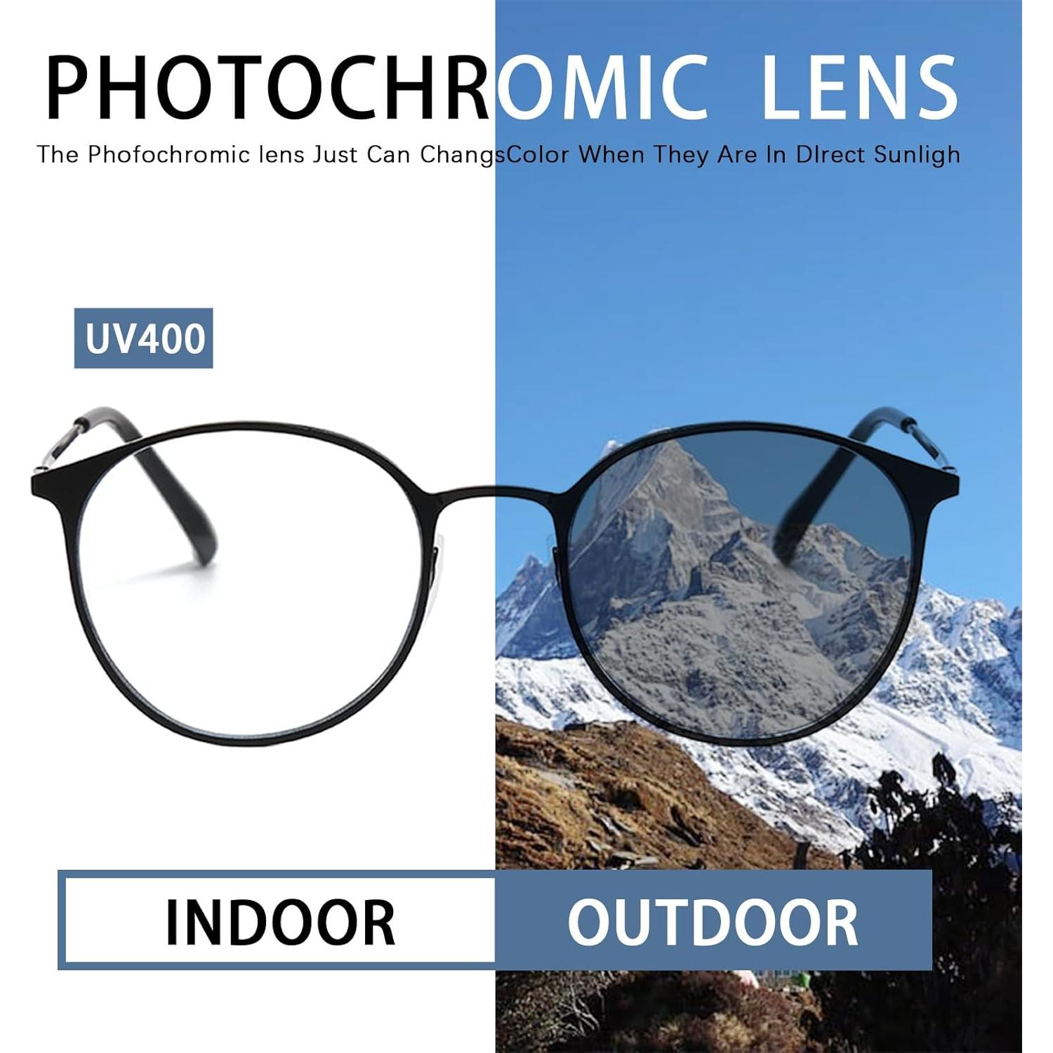 Gafas de lectura progresivas fotocromáticas UV400 para mujeres