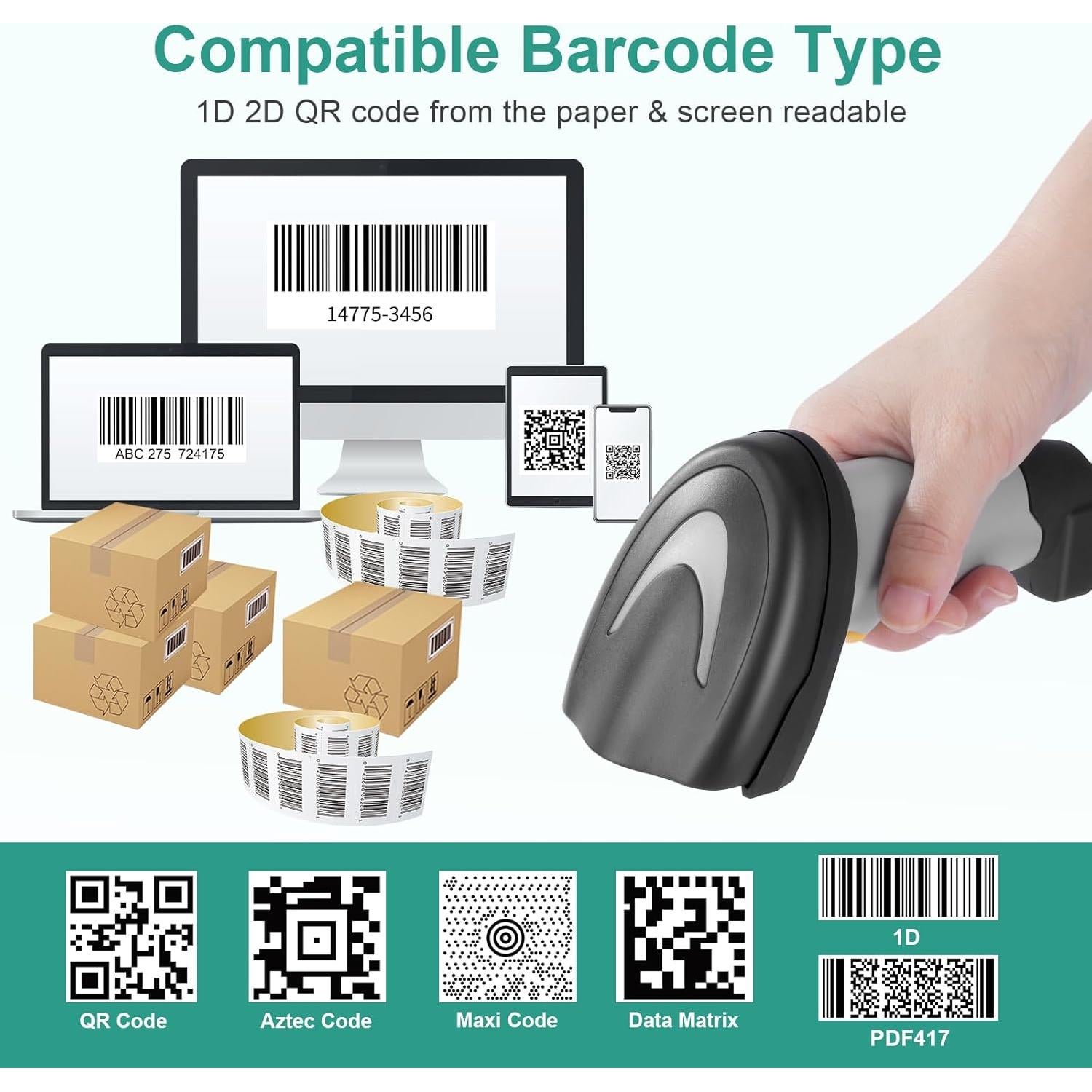 Escáner de Código de Barras ONEWSCAN USB 1D 2D Automático