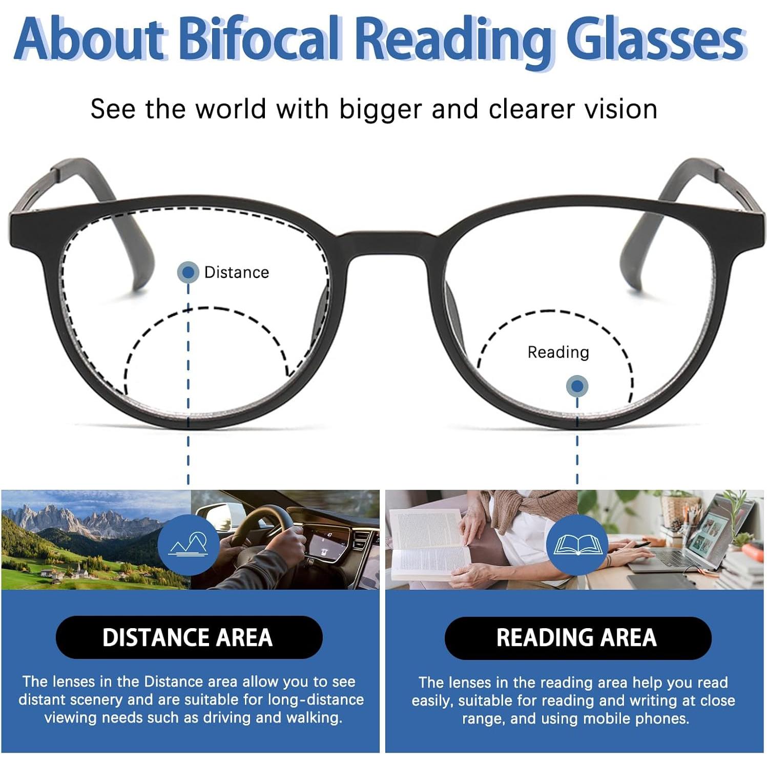 Gafas de lectura progresivas K.LAVER 3.0x anti-UV400