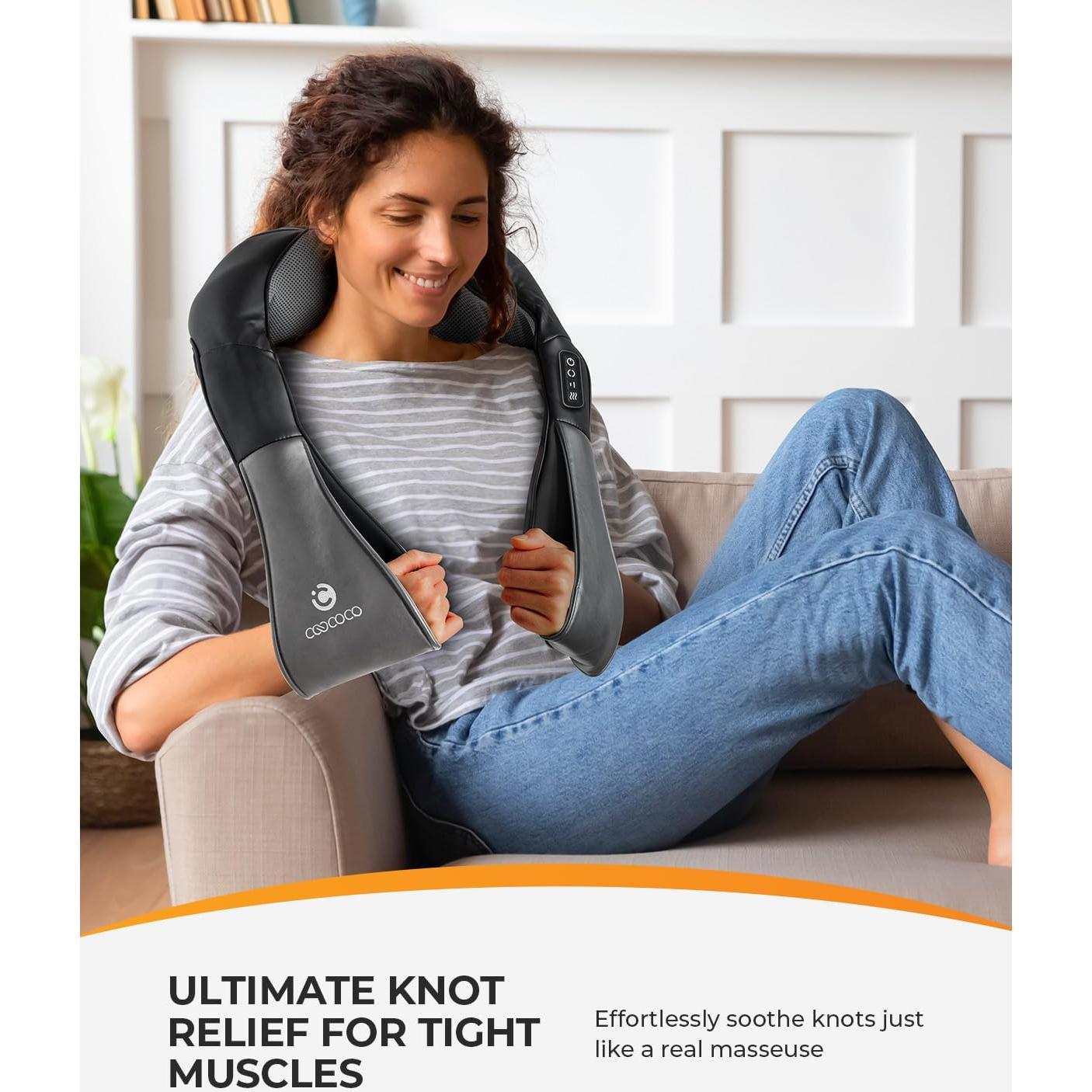 Masajeador de Cuello y Espalda CooCoCo Shiatsu 3D con Calor