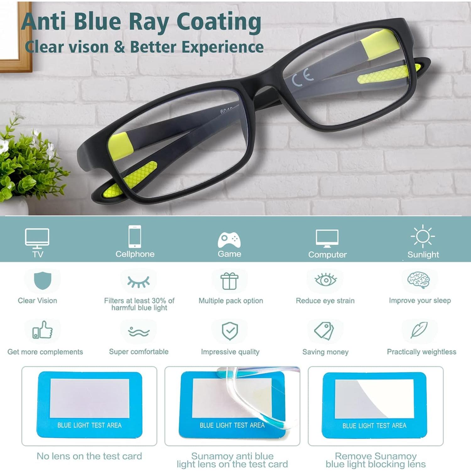 Gafas de lectura fotoquímicas Sunamoy +2.5 Dioptrías con luz azul