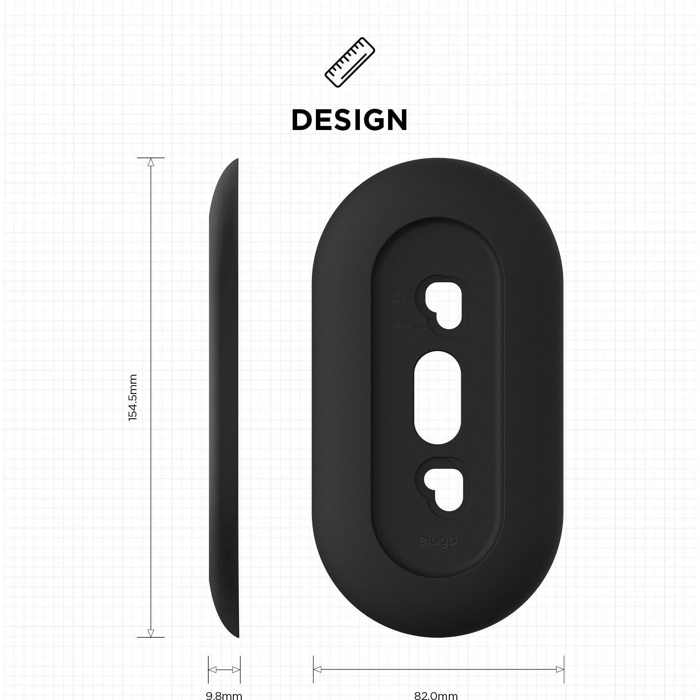 Placa de Pared elago para Google Nest Hello - Negro