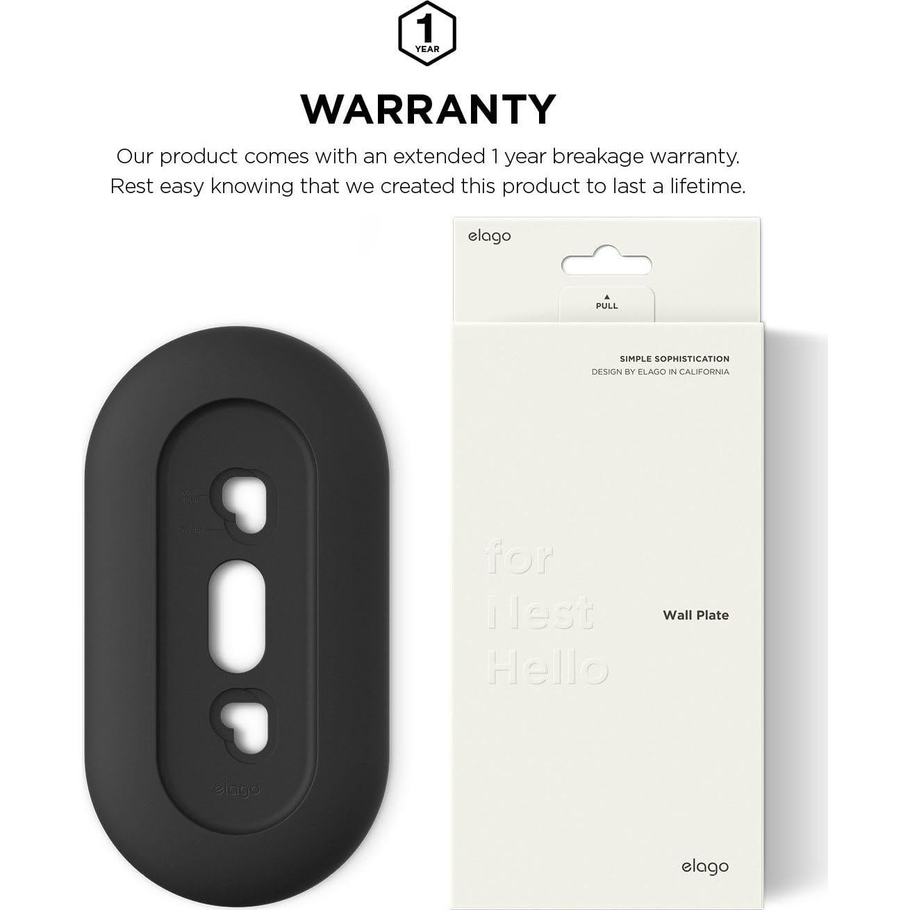 Placa de Pared elago para Google Nest Hello - Negro