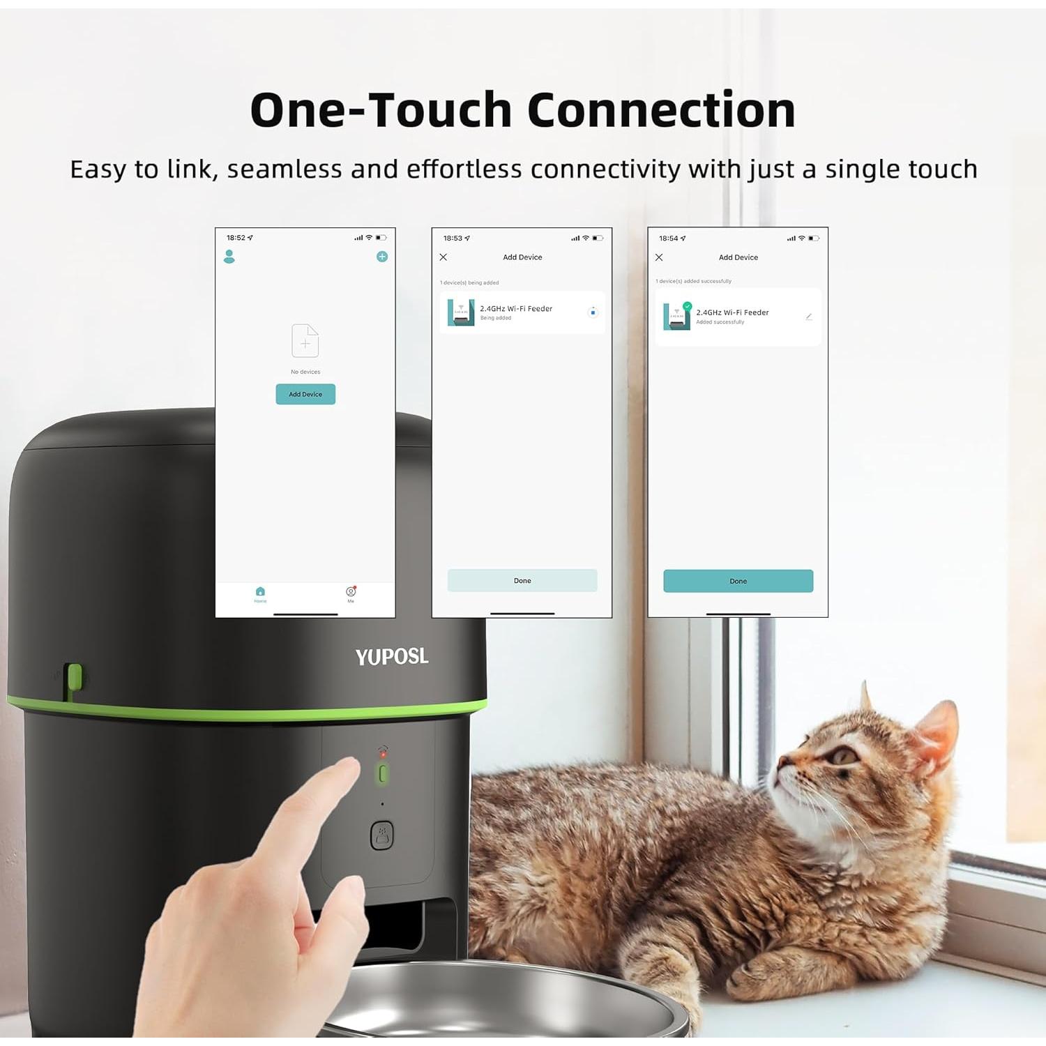 Dispensador Automático de Comida para Gatos Yuposl 2L WiFi