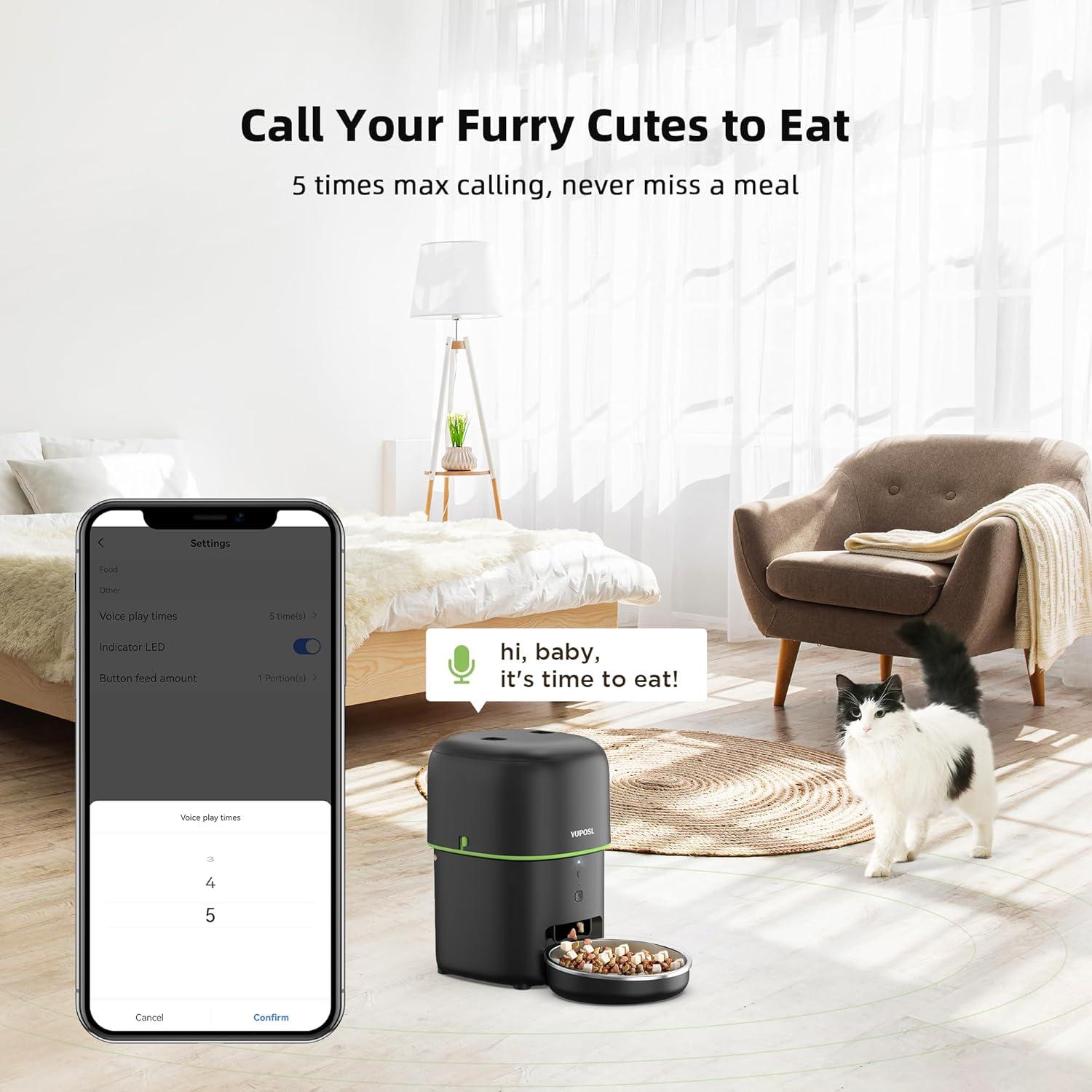 Dispensador Automático de Comida para Gatos Yuposl 2L WiFi