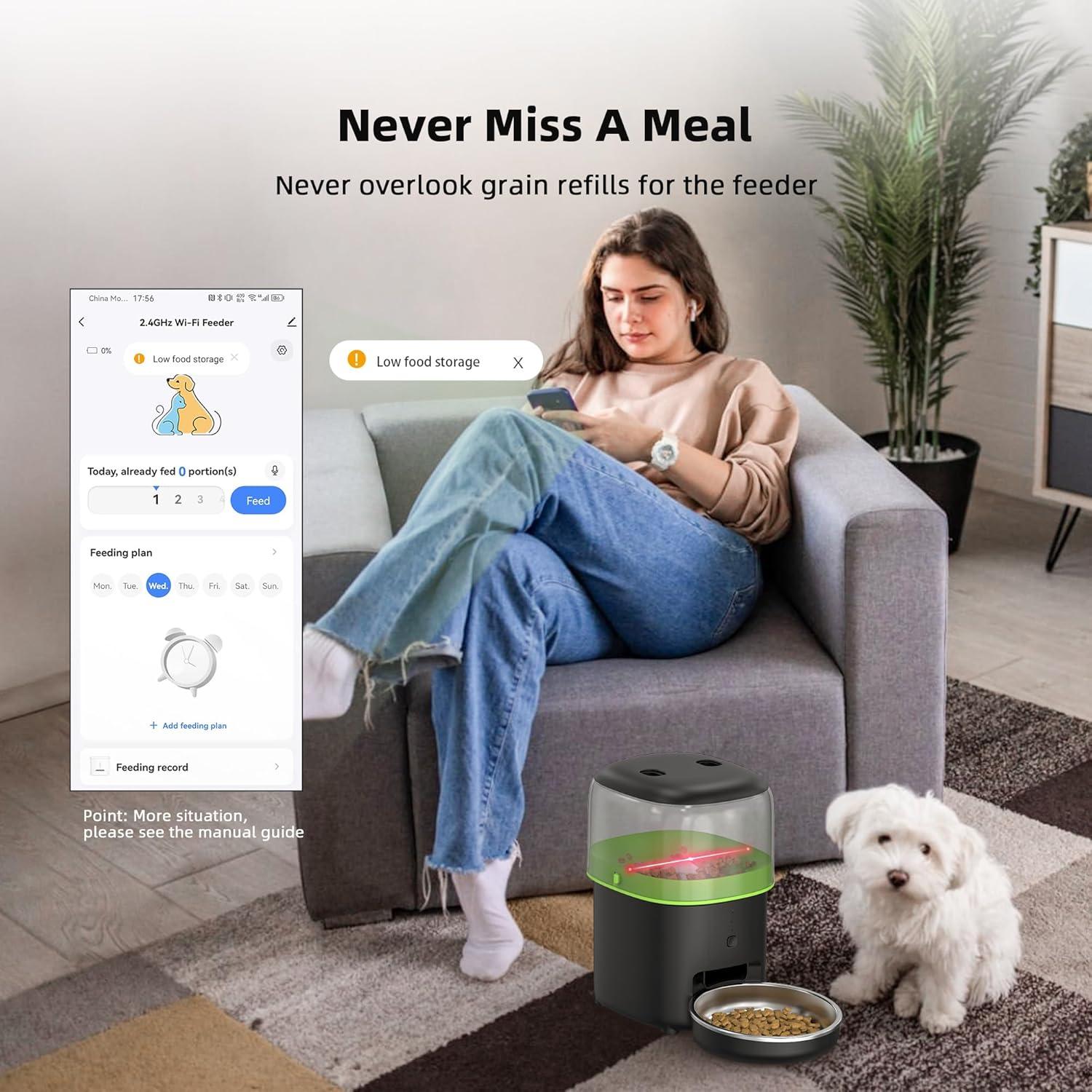 Dispensador Automático de Comida para Gatos Yuposl 2L WiFi