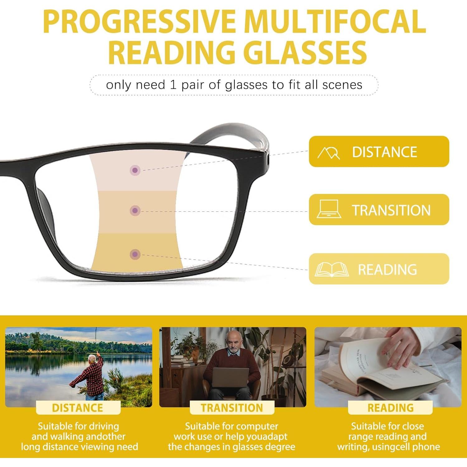 Gafas de sol progresivas TR90 multifocales para hombres y mujeres