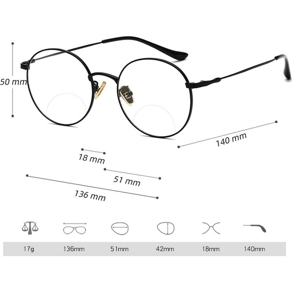 Gafas de lectura bifocal fotochromáticas Laureles +2.50 Aumento