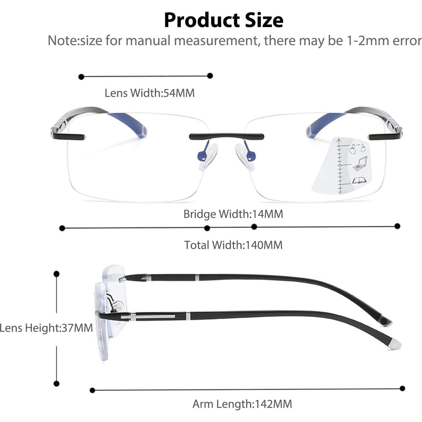 Gafas de lectura progresivas K.LAVER fotocromáticas unisex