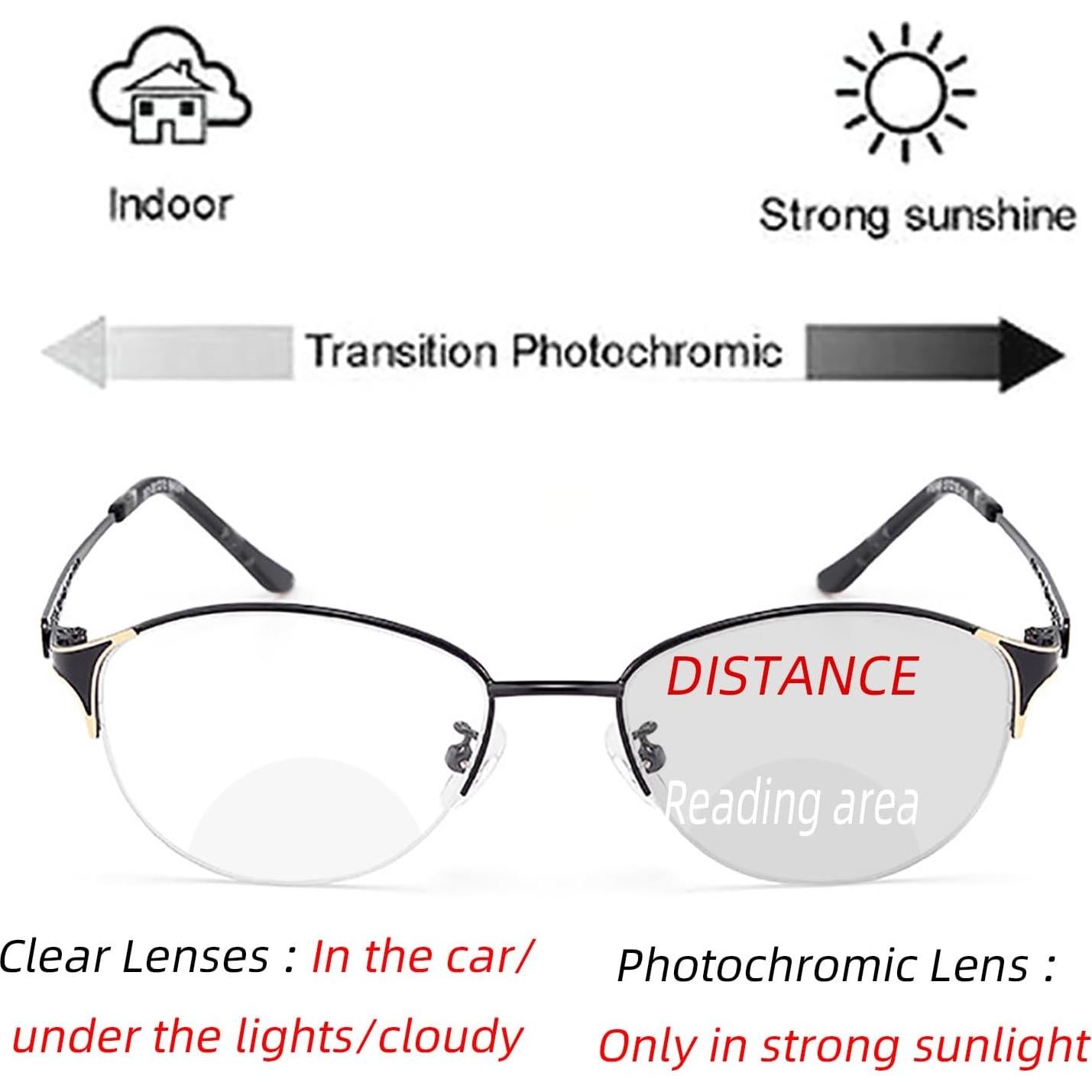 Gafas de lectura bifocales Laureles fotocromáticas para mujeres