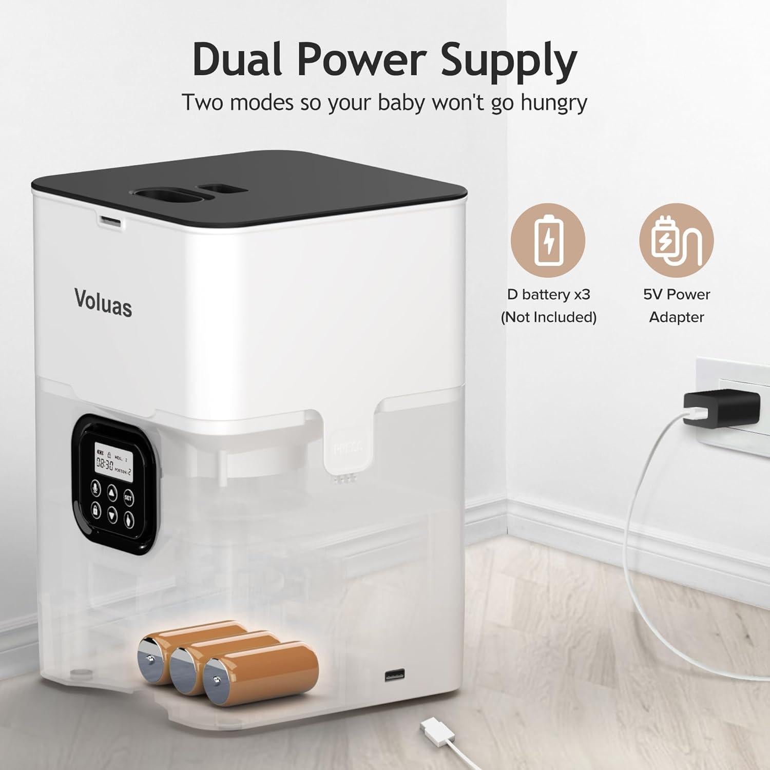 Comedero Automático Voluas VL001 para Gatos y Perros 4L