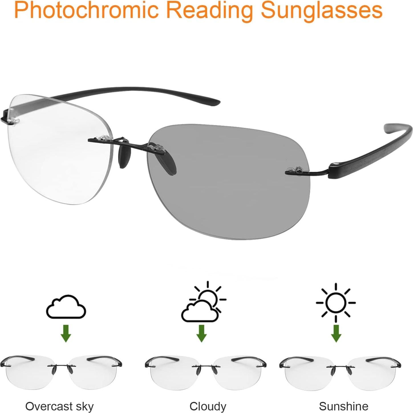 Gafas de lectura bifocales fotochromicas MIRYEA 3.0x UV