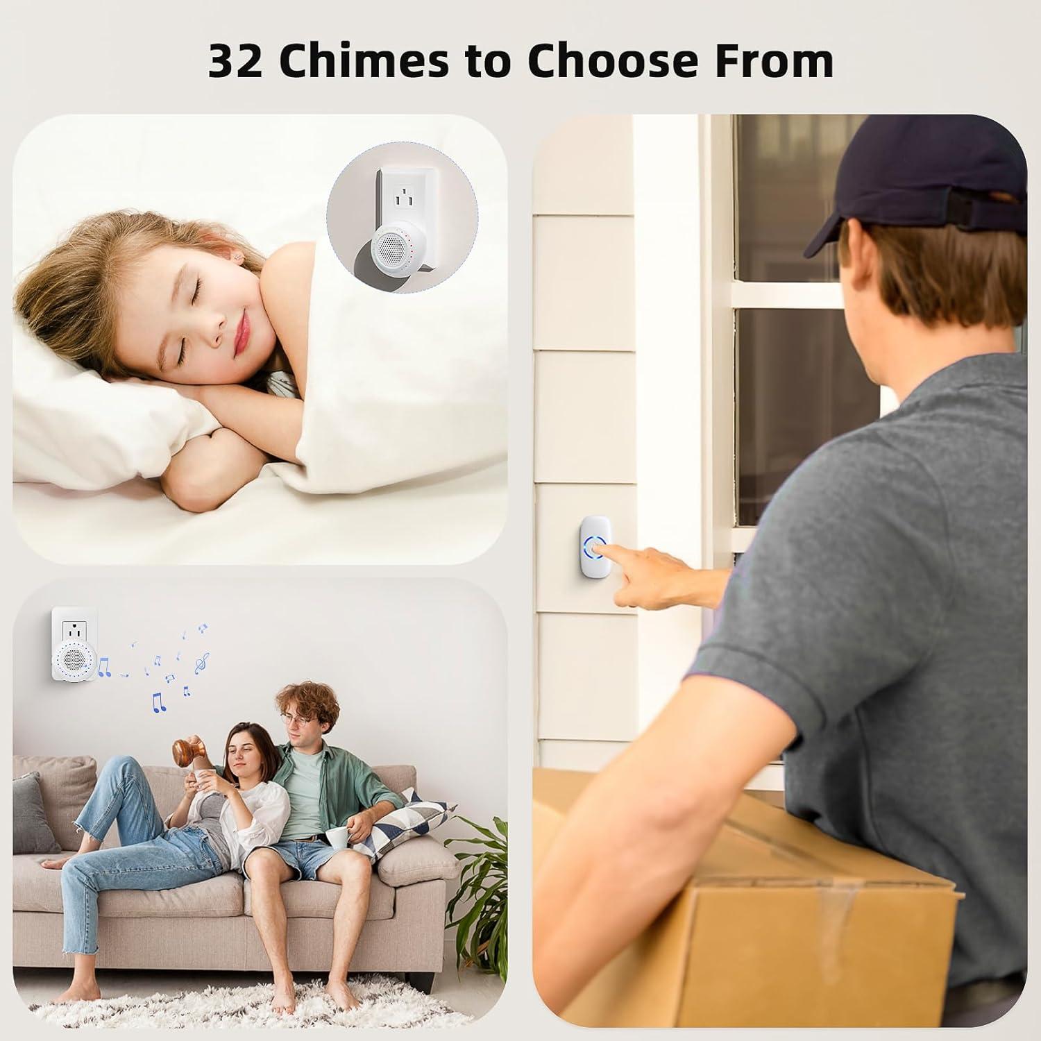 Timbre Inalámbrico PHYSEN con 1 Transmisor y 1 Receptor