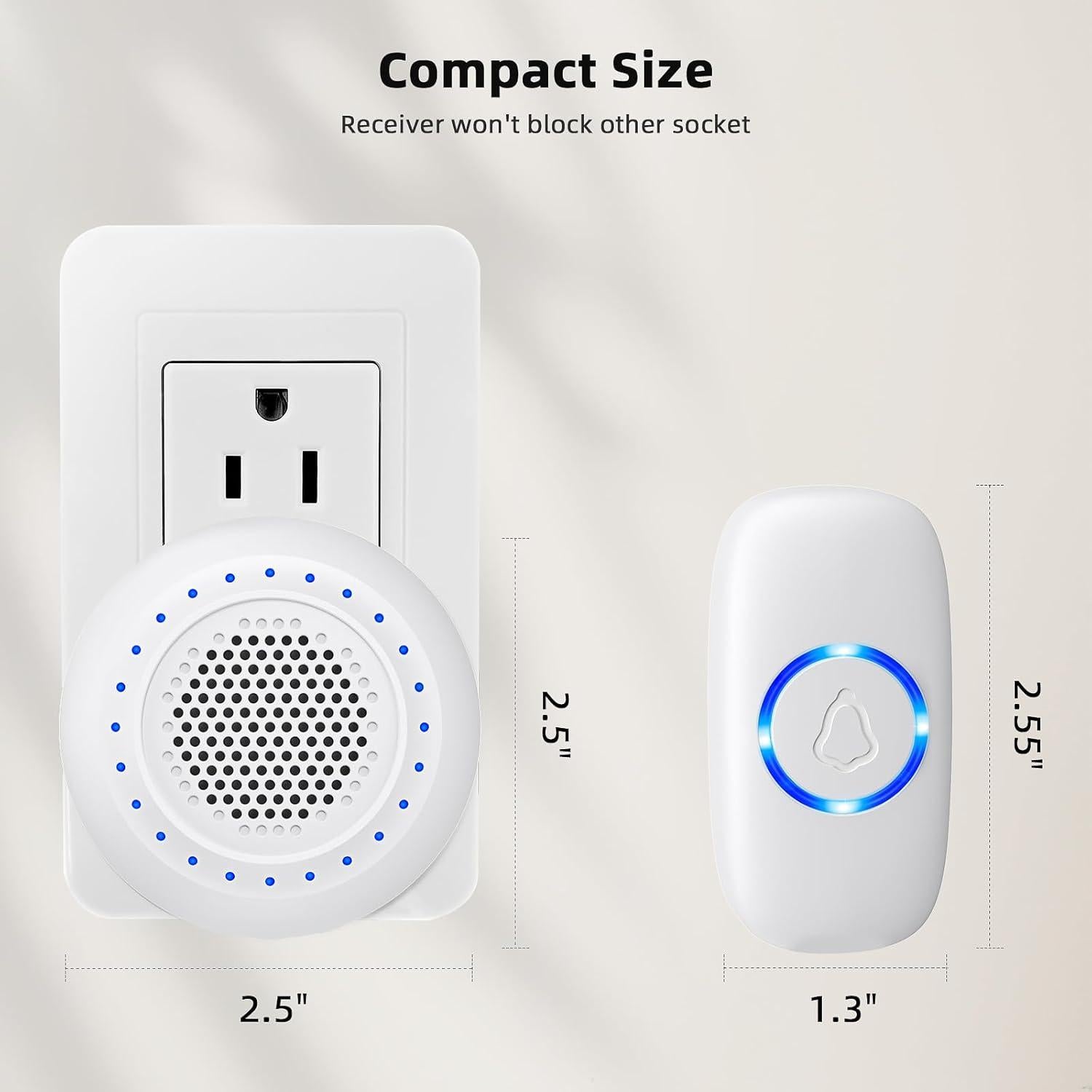 Timbre Inalámbrico PHYSEN con 1 Transmisor y 1 Receptor
