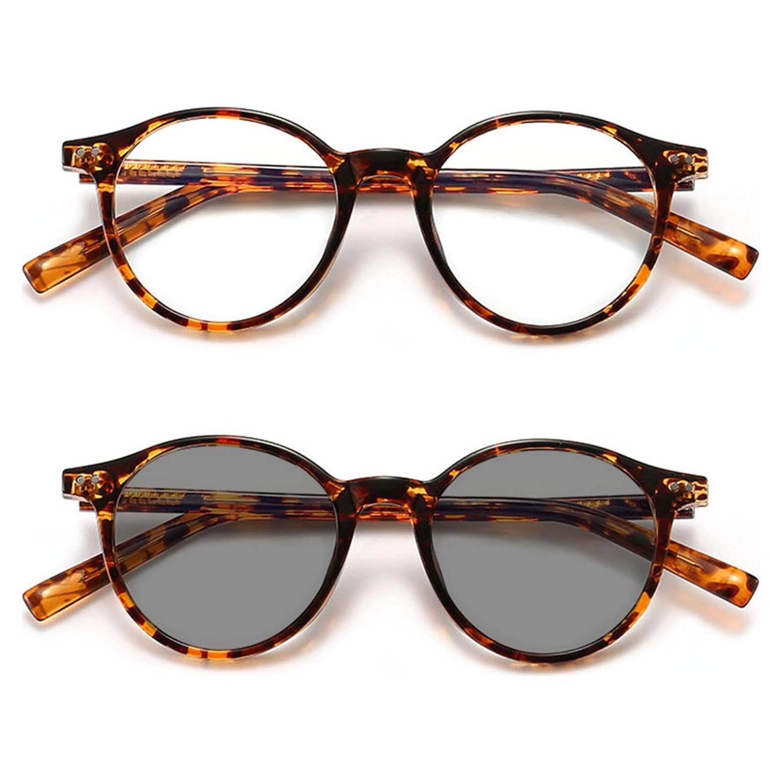 Gafas de lectura fotoquímicas TR90 unisex 1.5x leopardo