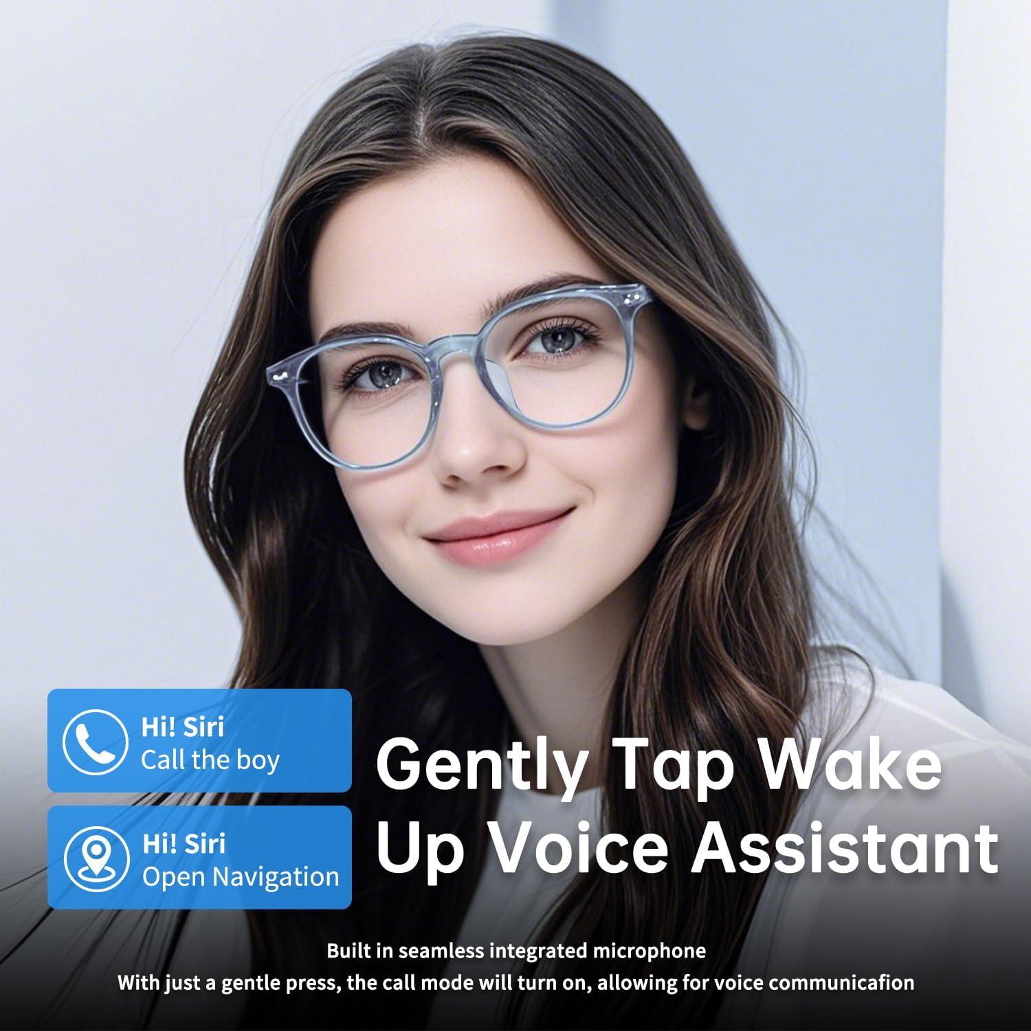 Gafas Inteligentes Bluetooth GS07 Marrón con Audio y Luz Azul