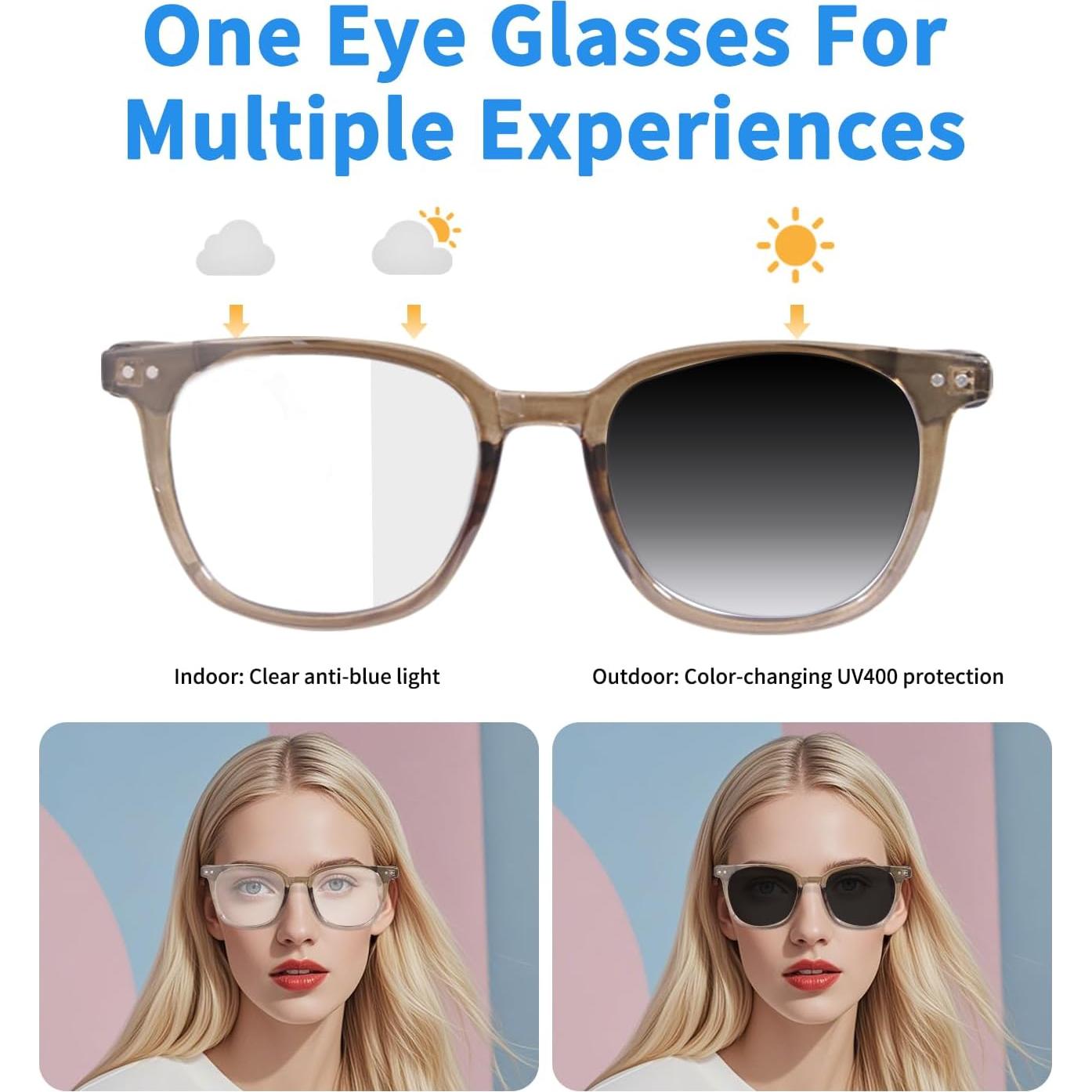 Gafas Inteligentes Bluetooth GS07 Marrón con Audio y Luz Azul