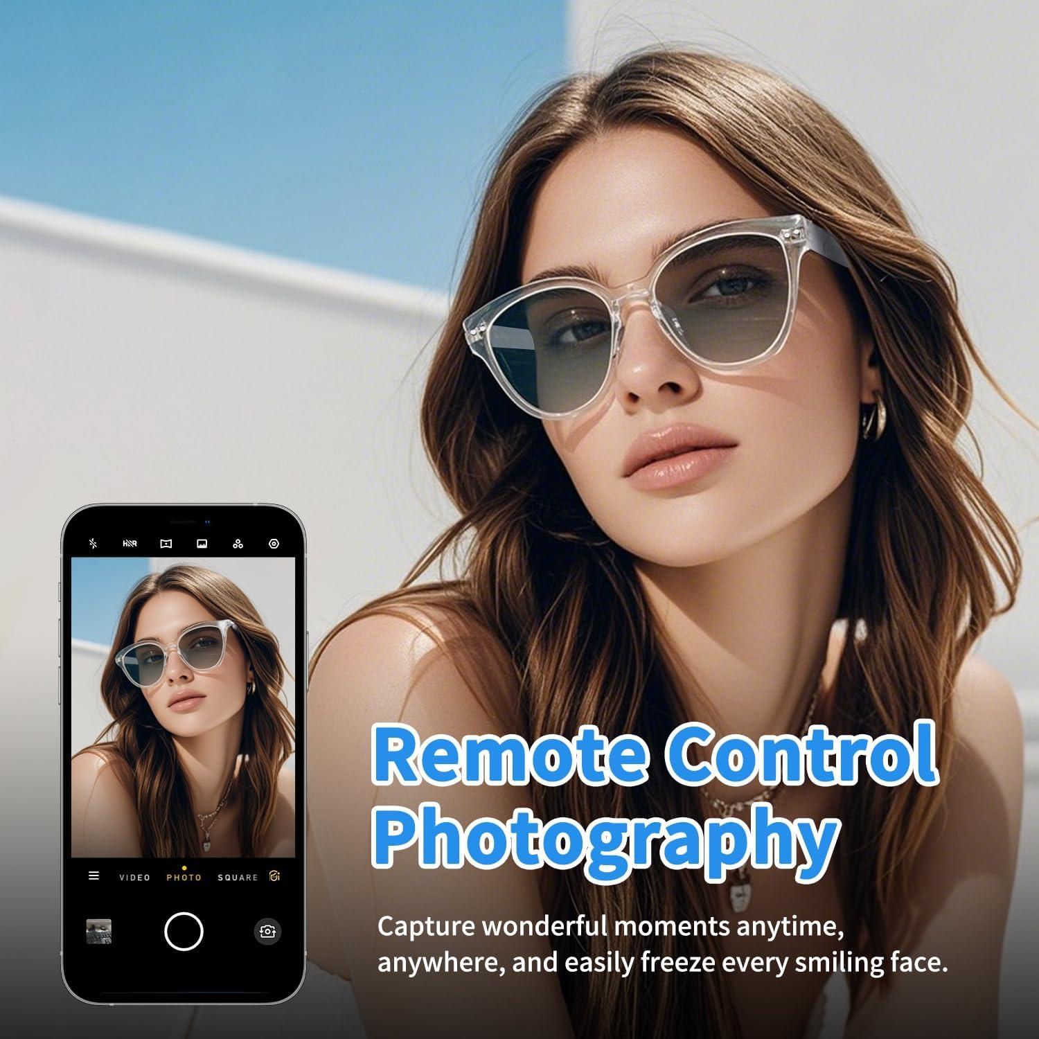 Gafas Inteligentes Bluetooth GS07 Marrón con Audio y Luz Azul