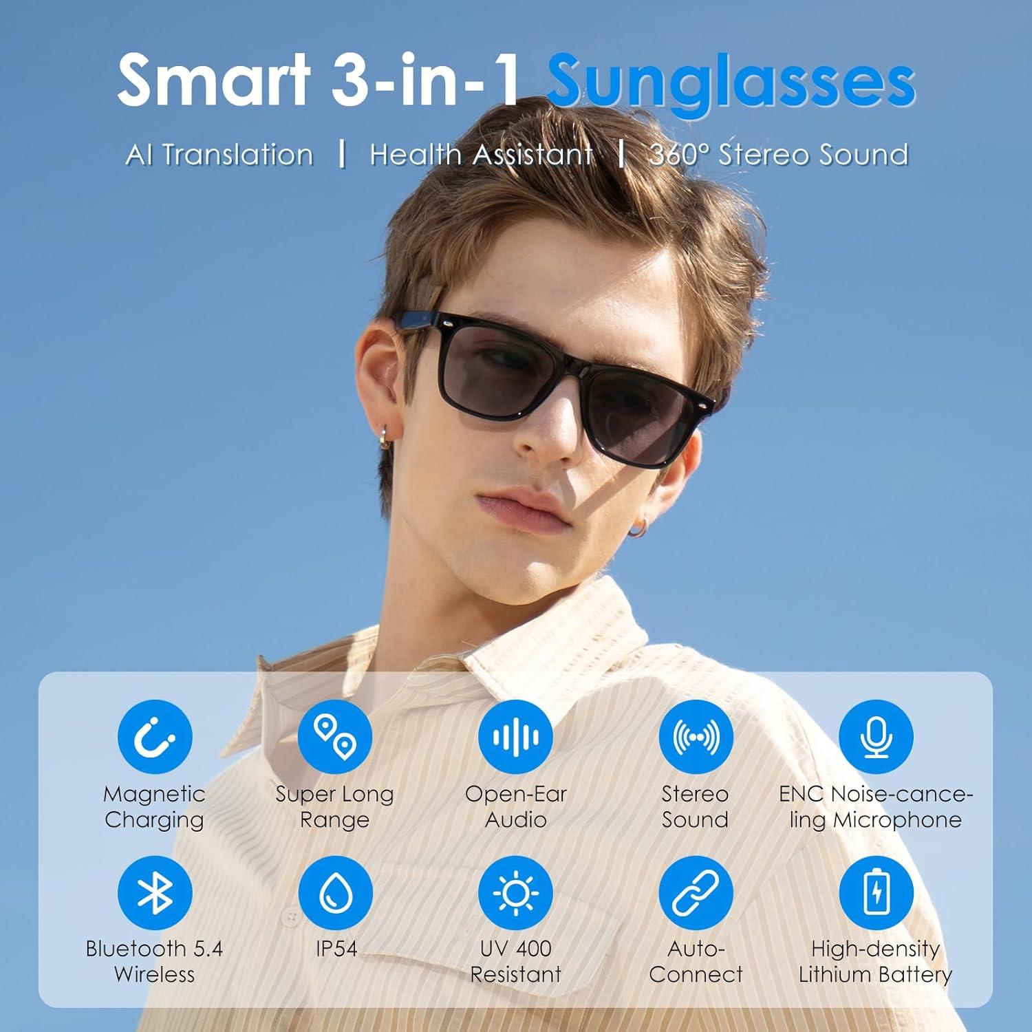 Gafas de sol inteligentes GetD con Bluetooth y UV400