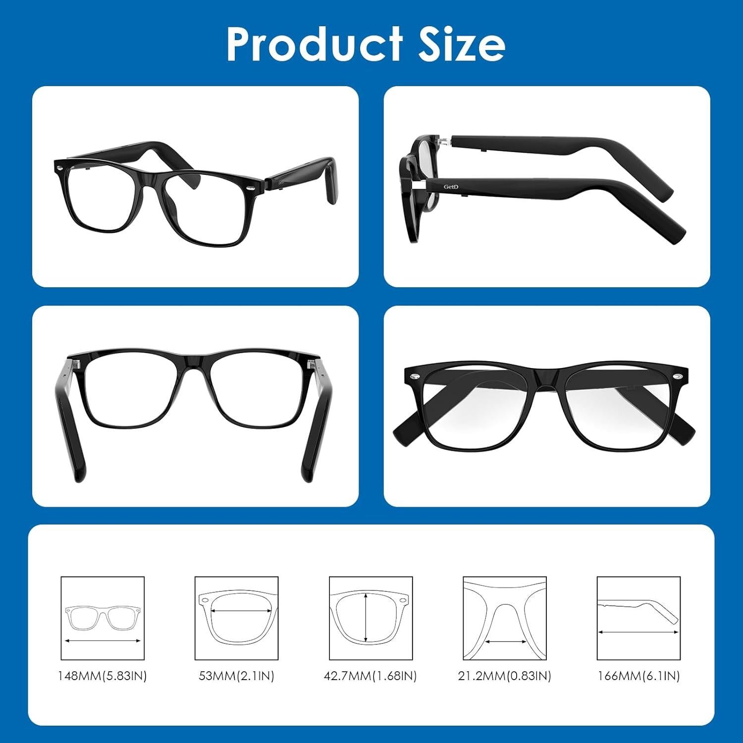 Gafas de sol inteligentes GetD con Bluetooth y UV400